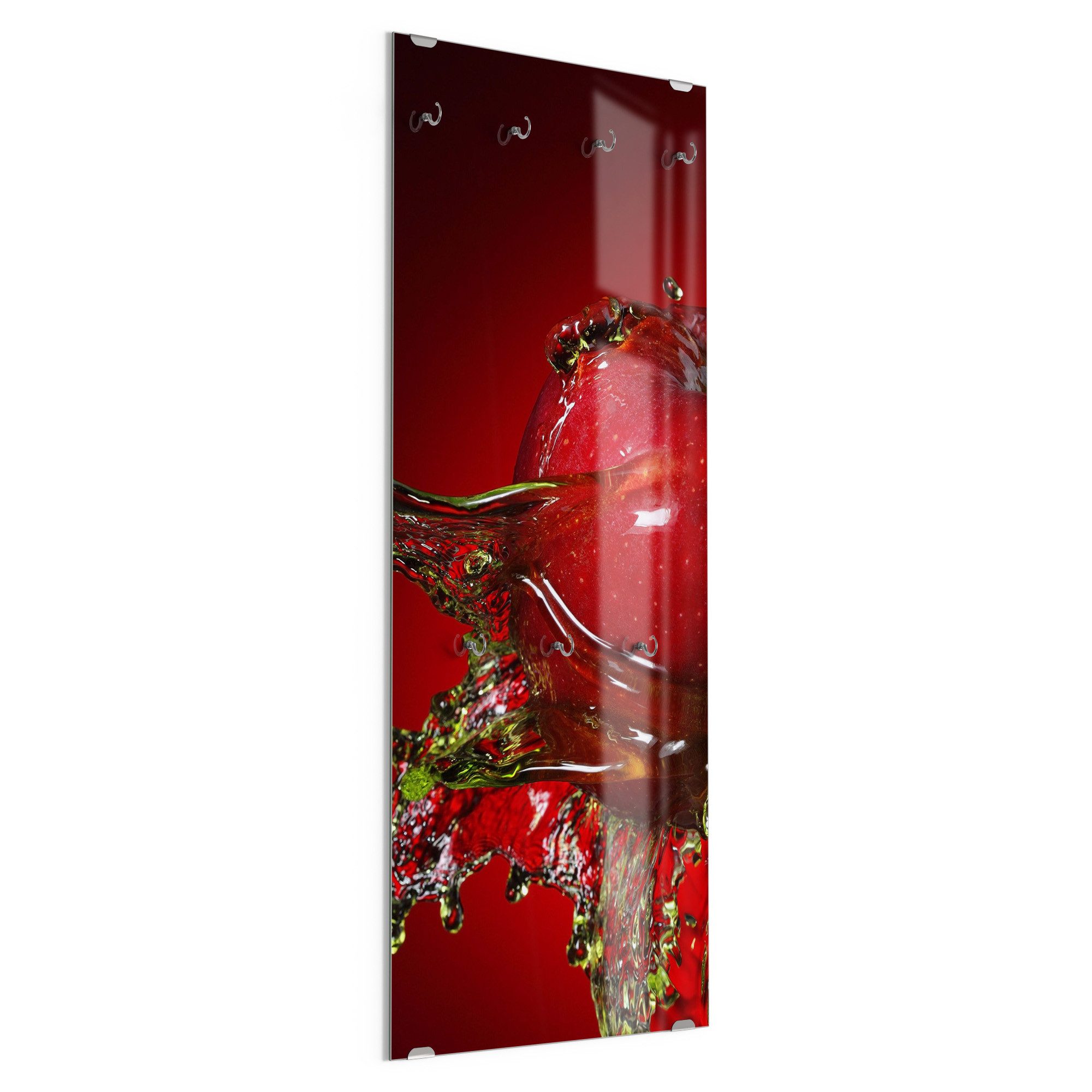 DEQORI Kleiderhaken 'Flüssigkeit trifft Apfel', Glas Garderobe hängend Flur Jackenhalter modern Wandgarderobe Haken