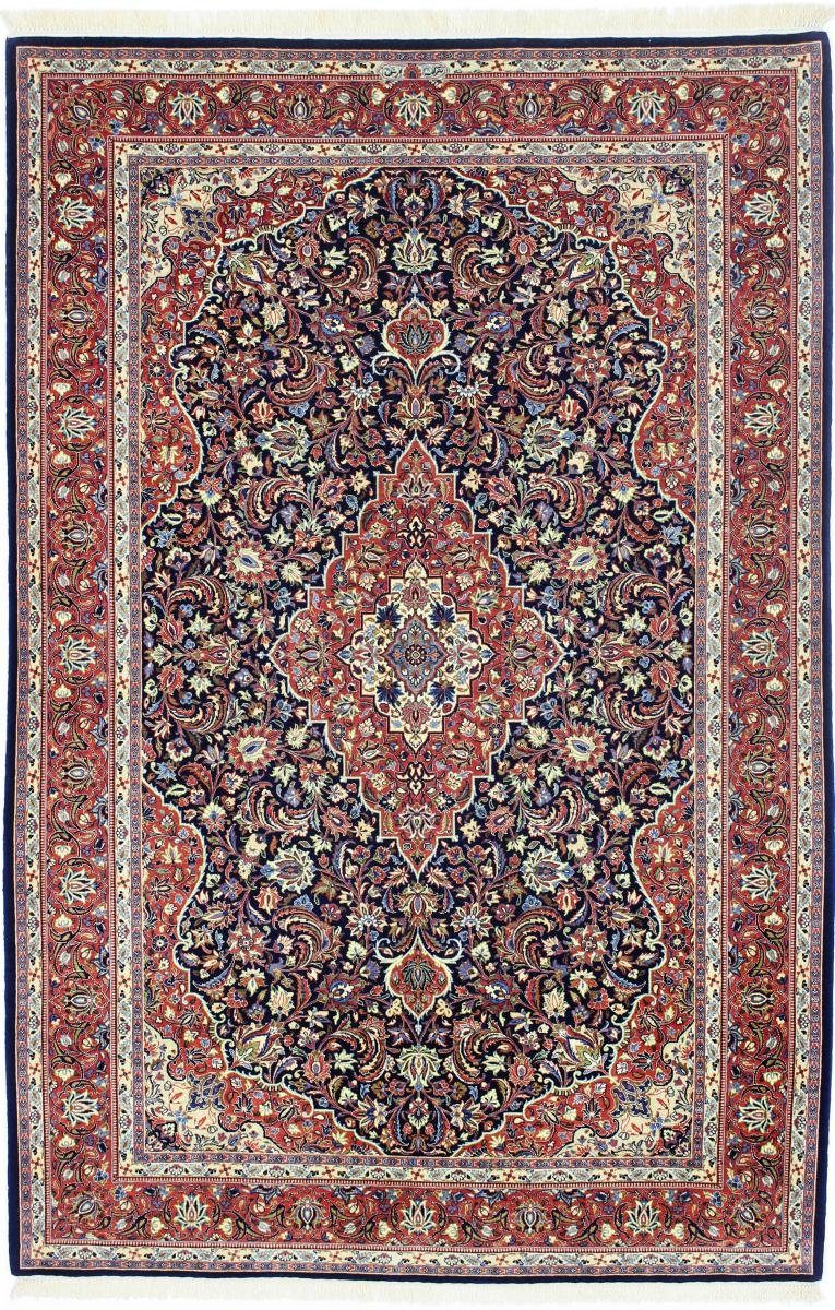 Orientteppich Isfahan Ilam Sherkat Farsh Seidenkette 141x215 Handgeknüpfter, Nain Trading, rechteckig, Höhe: 6 mm