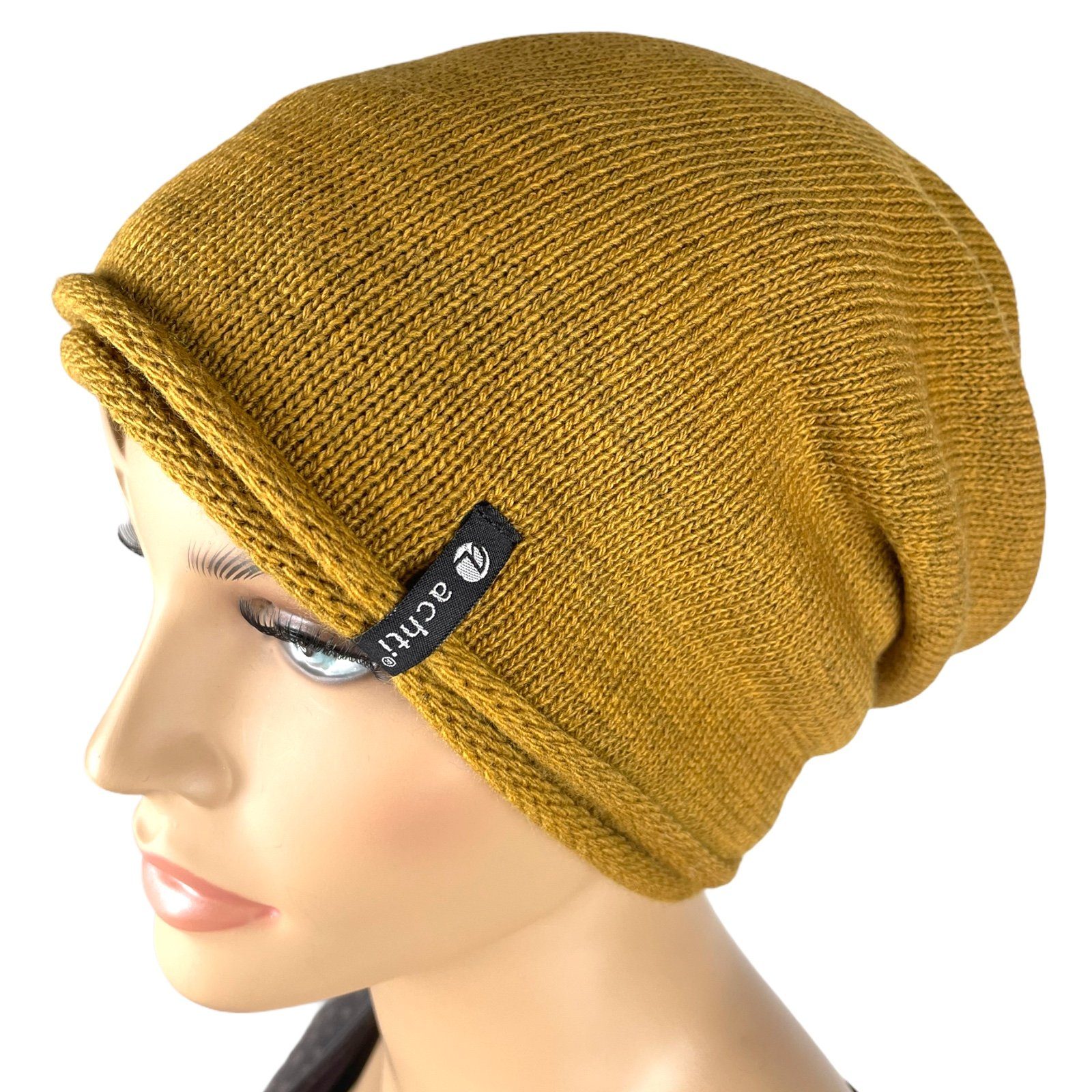 Taschen4life Beanie Damen Mütze AZ1378PC Longbeanie, Rund-strick ohne Bommel, leicht gefüttert, lange Passform