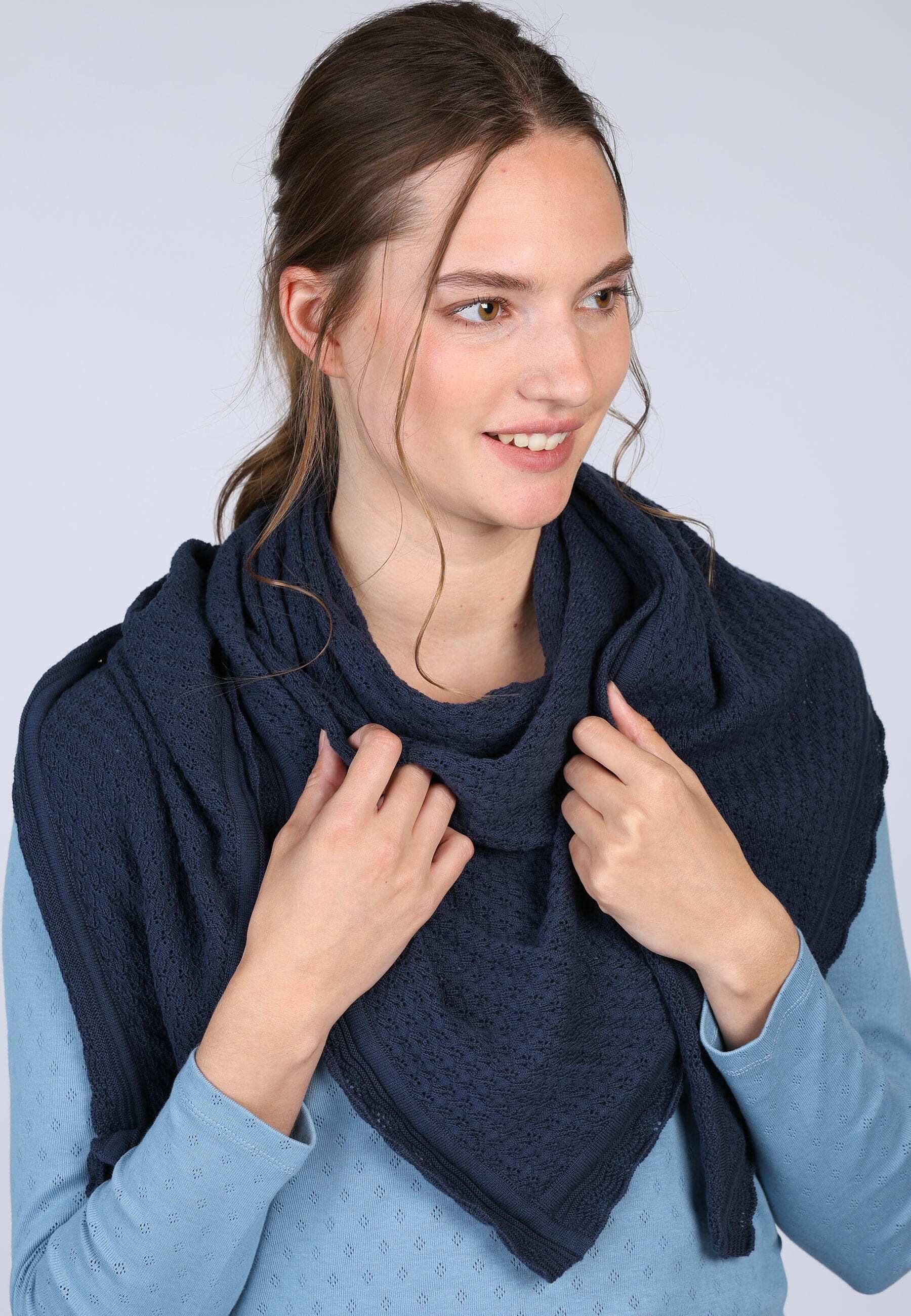Sorgenfri Sylt Dreieckstuch Lisa, Ajour-Strickdetails günstig online kaufen