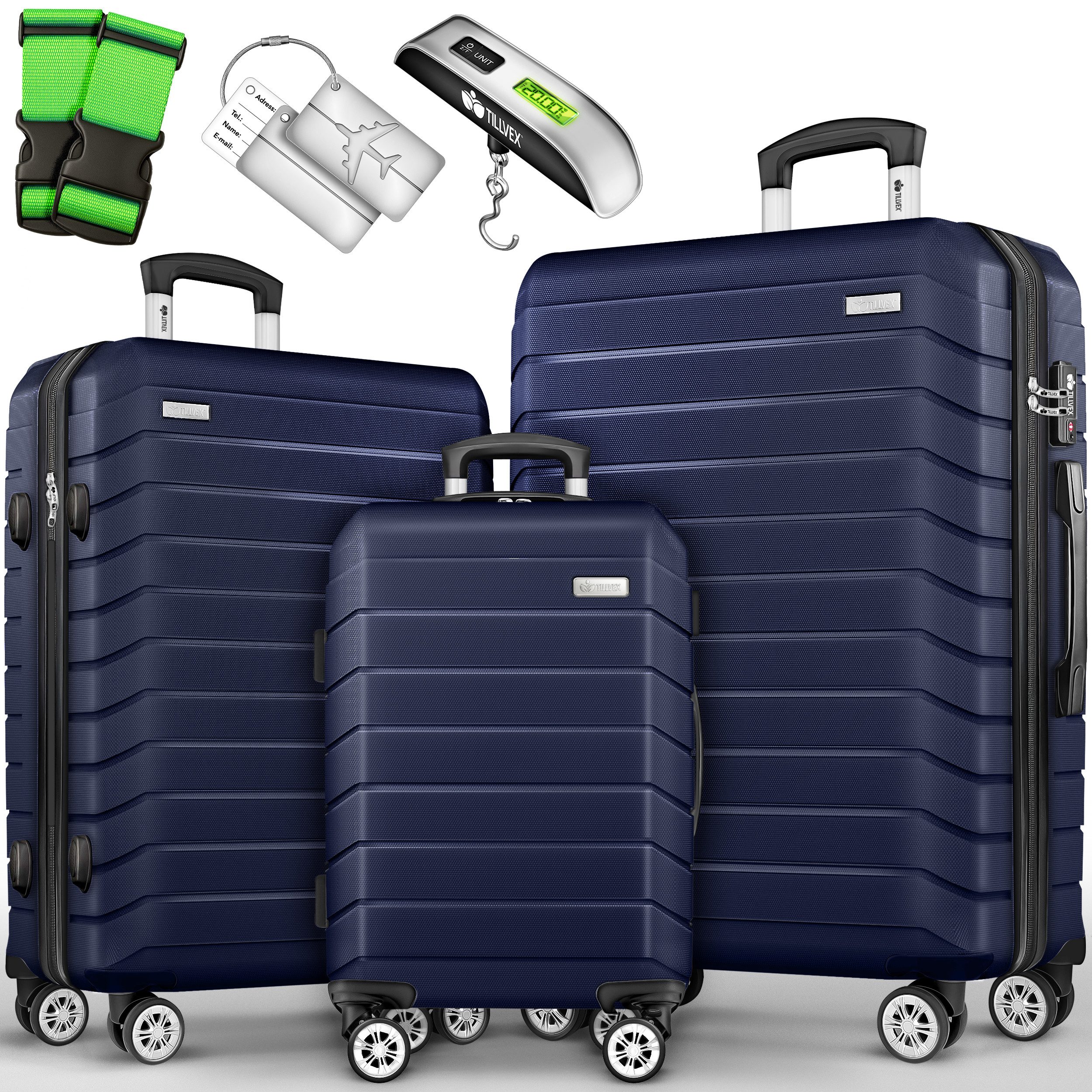 tillvex Trolleyset Reisekoffer Set Koffer Hartschale Trolley Kofferset Tasc günstig online kaufen