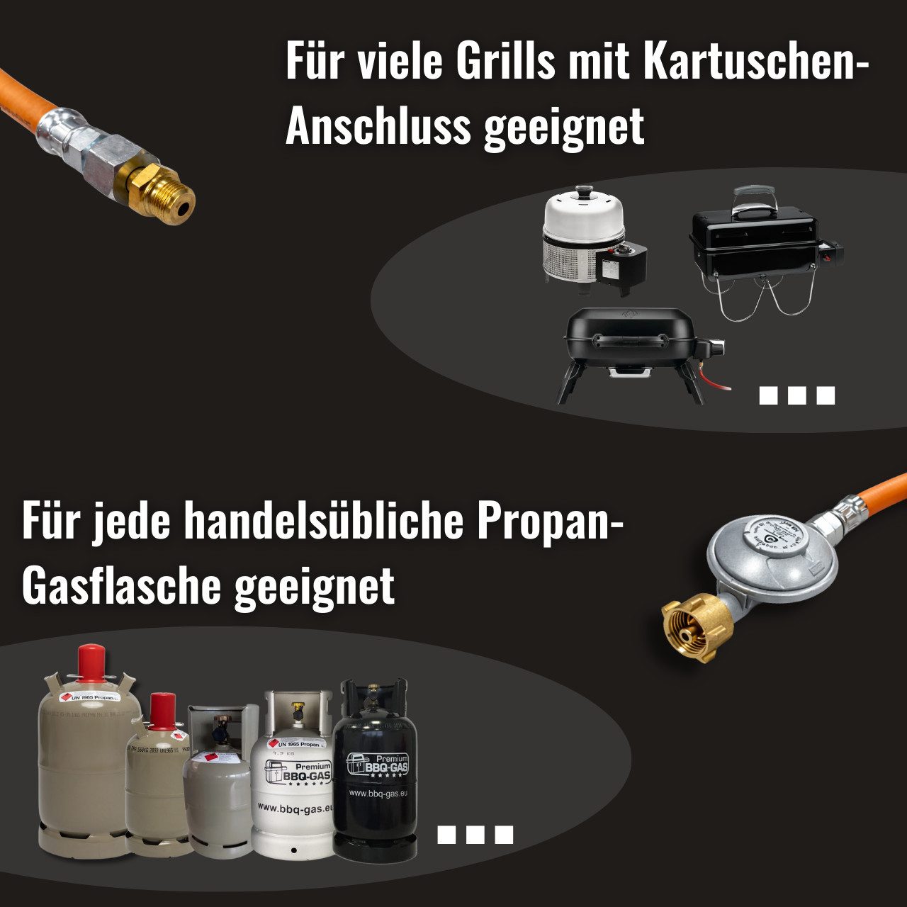 BlueCraft Druckregler Umrüstset von Kartusche auf Gasflasche für Camping Grills & Kocher, Kartusche auf Gasflasche für Gasgrills- Kocher und weitere Geräte