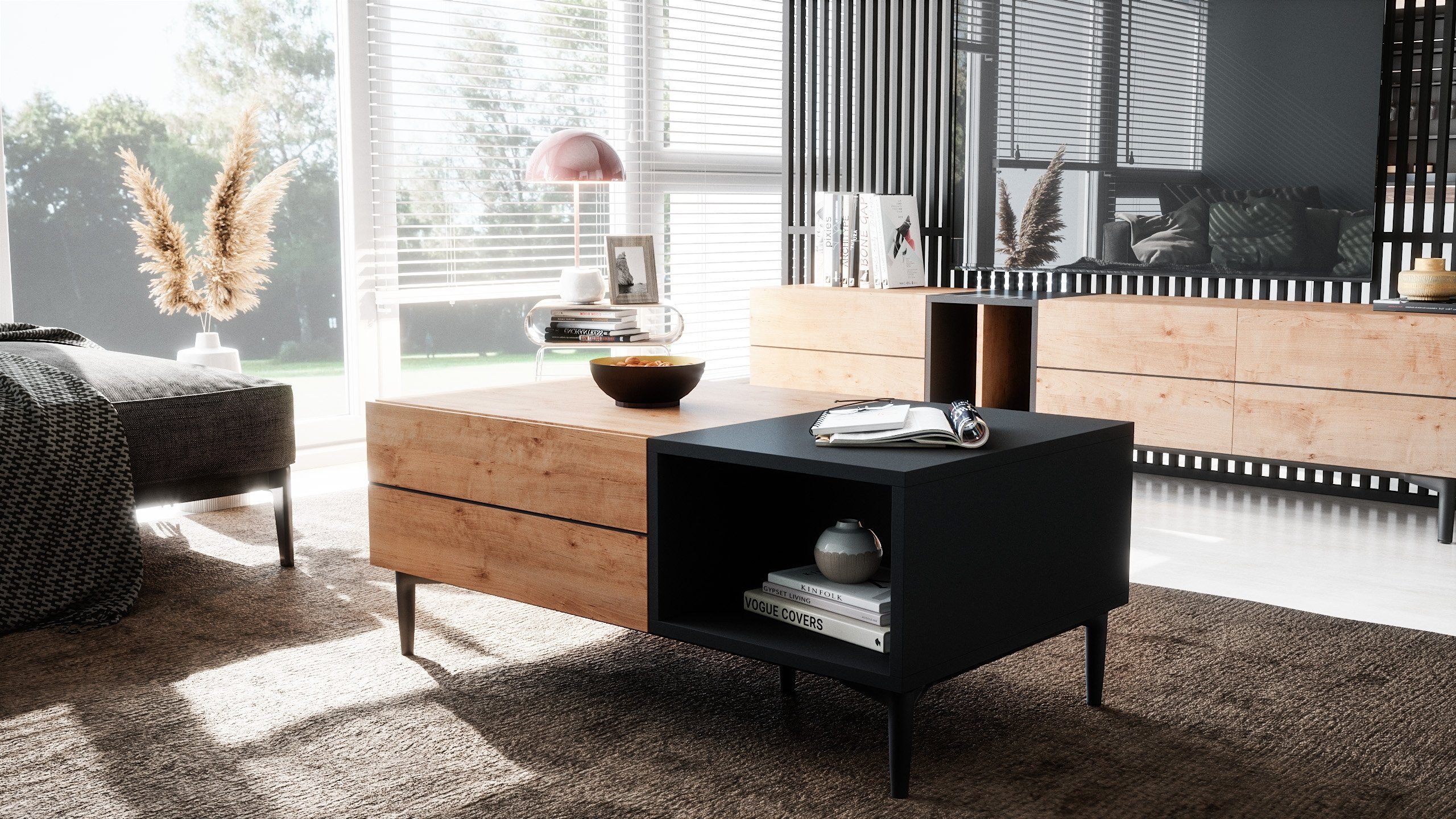 Newroom Couchtisch Nizza, Wildeiche Wohnzimmertisch Vintage Indurstrial Lan günstig online kaufen