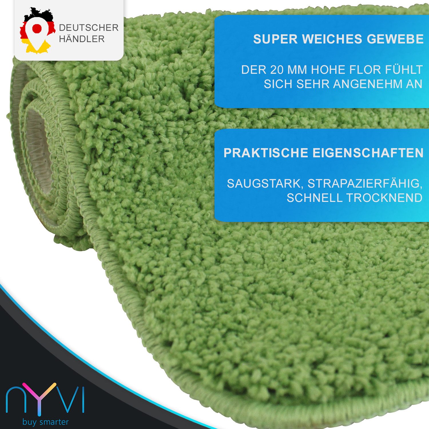 NYVI Badematte WC Vorleger mit Ausschnitt NYVISpa Lasalle Grün Toiletten Te günstig online kaufen