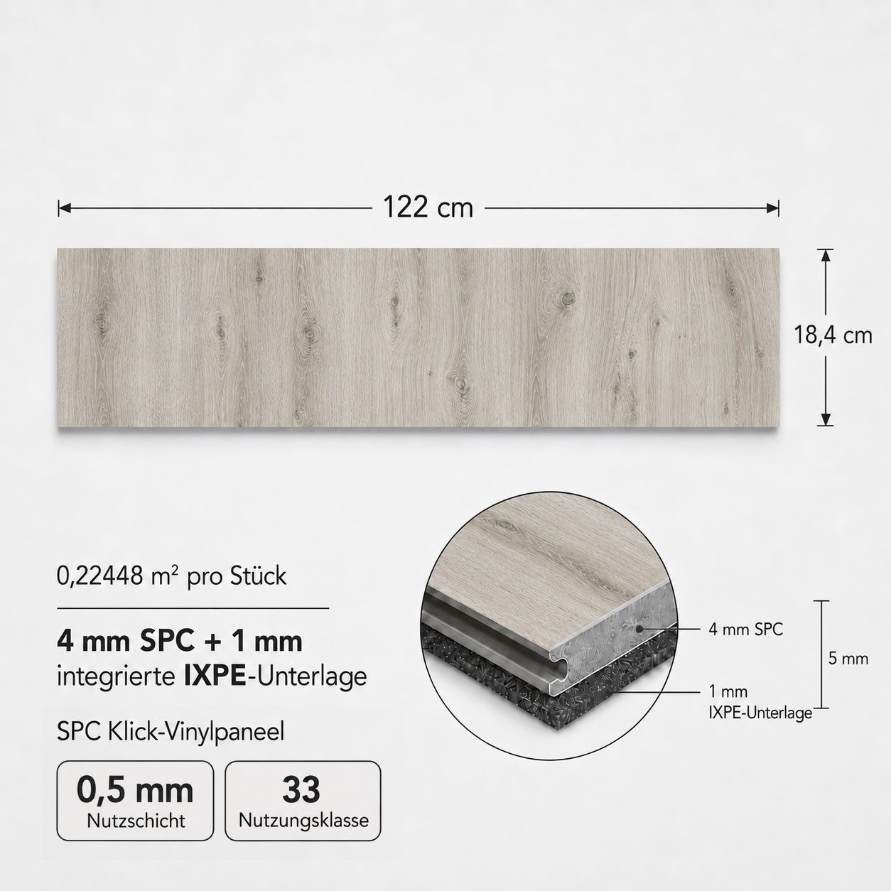 Berti Graf Designboden SPC Vinylboden 5 mm Klick wasserfest mit Trittschalldämmung, kleberfrei, pflegeleicht – Bild 2 von 5