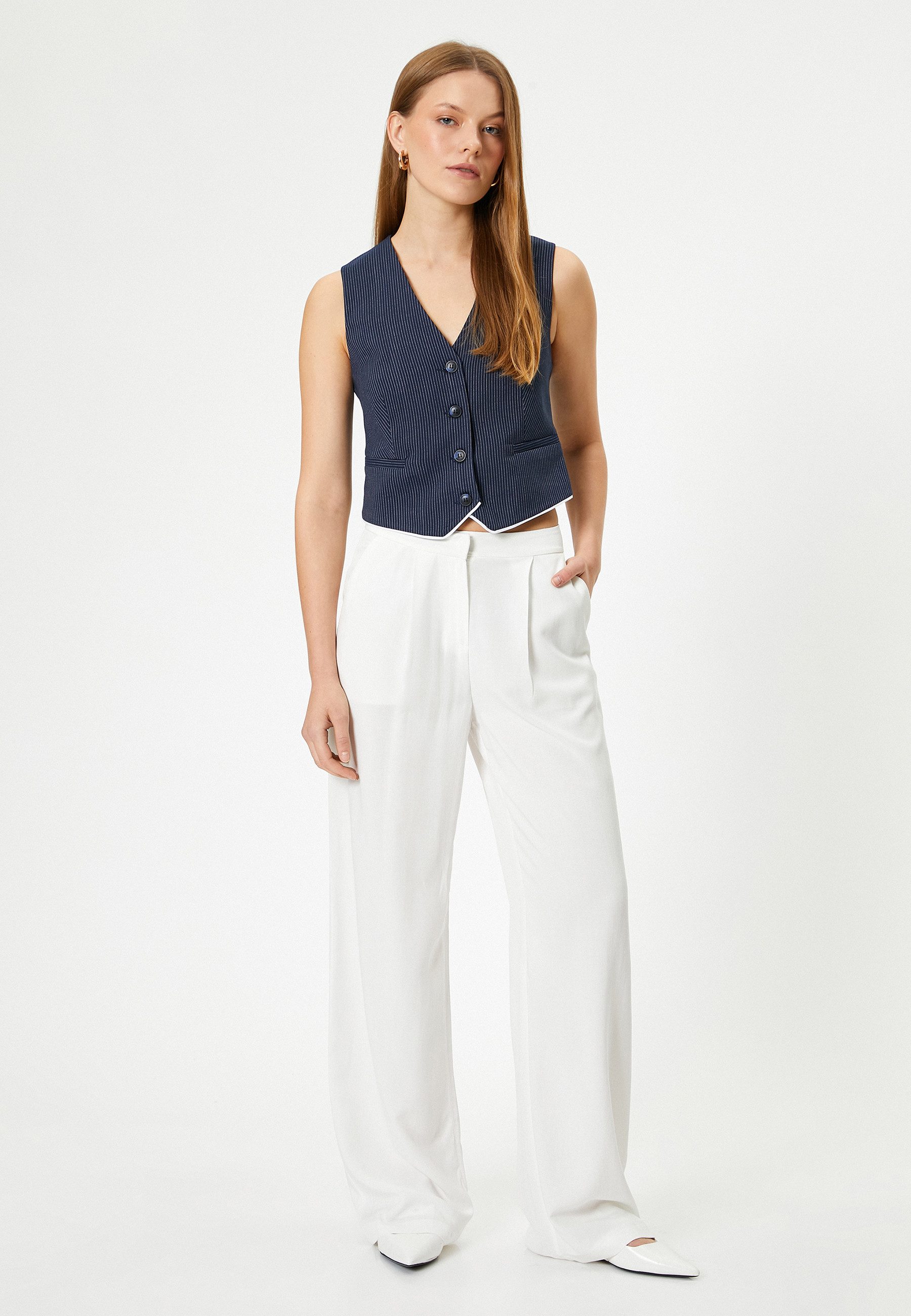 Koton Leinenhose Normale Leibhöhe Wide Leg günstig online kaufen