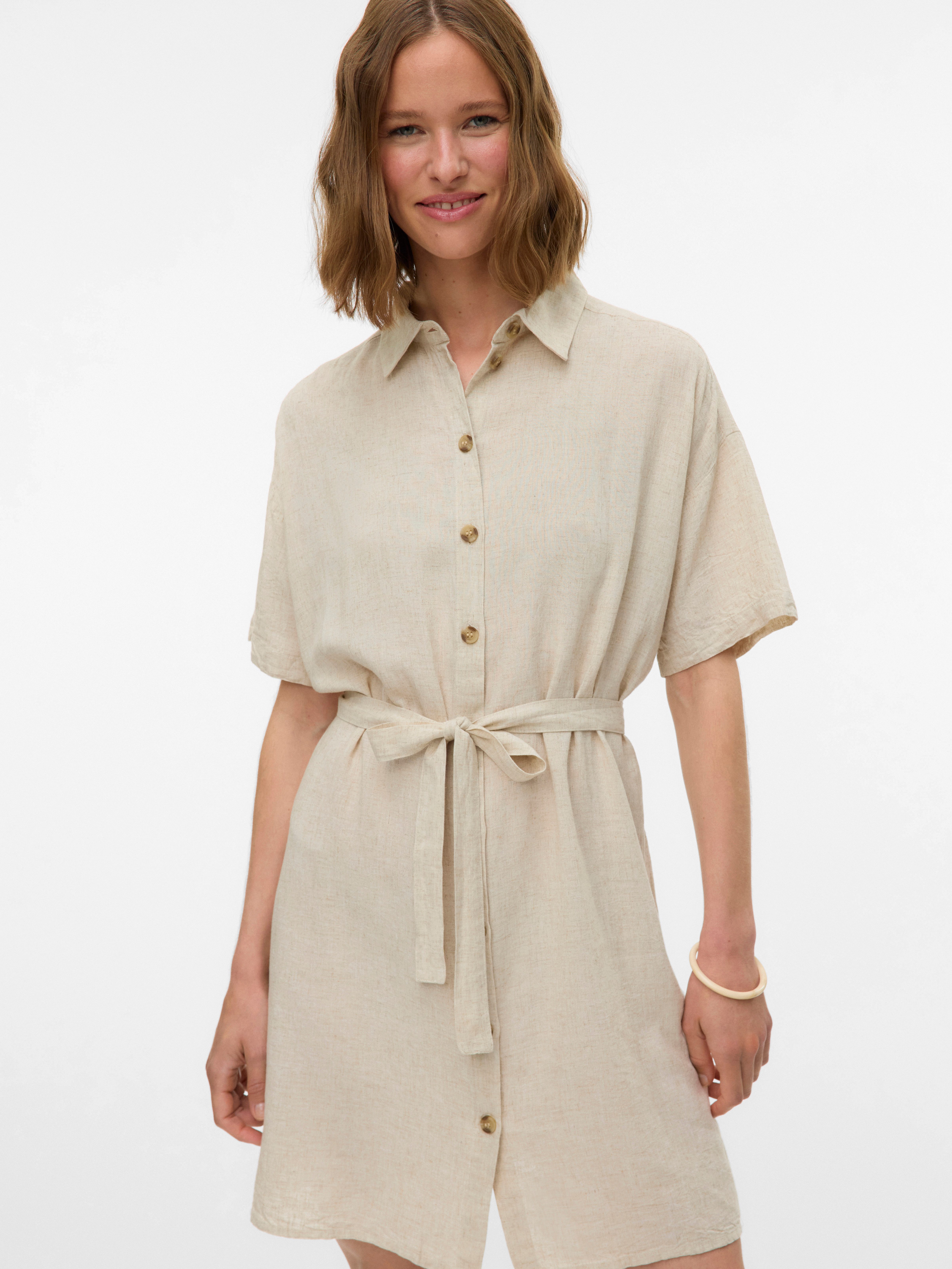 Vero Moda Blusenkleid VMTHEA SS SHORT SHIRT DRESS WVN NOOS Sommerkleid günstig online kaufen