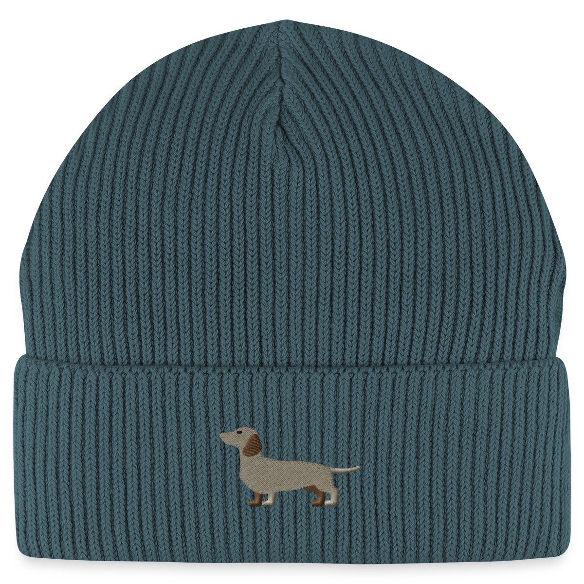 Spreadshirt Beanie Dackel Stickerei Bio Fisherman günstig online kaufen