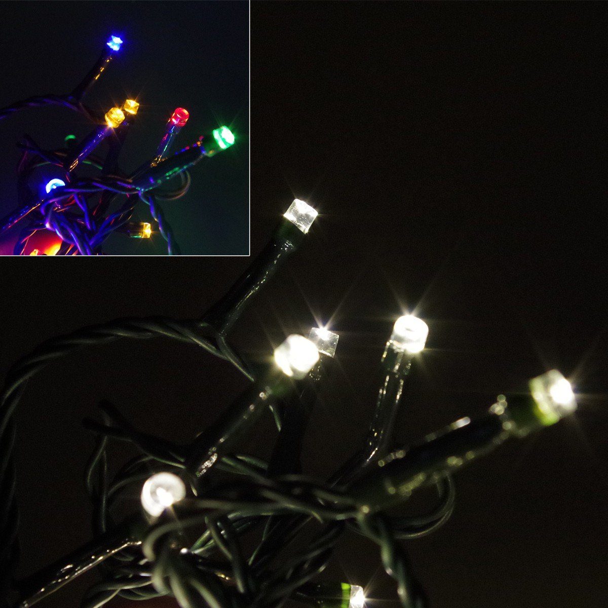 Lichterkette LED Weihnachtsbeleuchtung, Lichterkette Netzbetrieb Innen- für 120LED Farbwechsel und Außenbereiche
