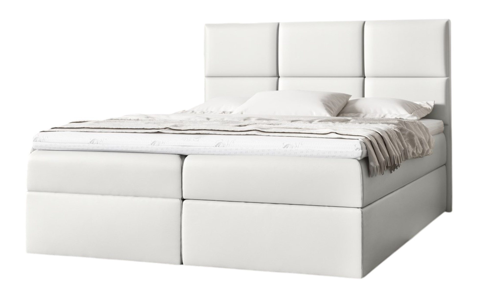 Fun Möbel Boxbett Schlafzimmerbett OLIVIA Überlänge in Kunstleder (inkl. Bettkästen, inkl. Kaltschaumtopper), Überlänge (220cm)