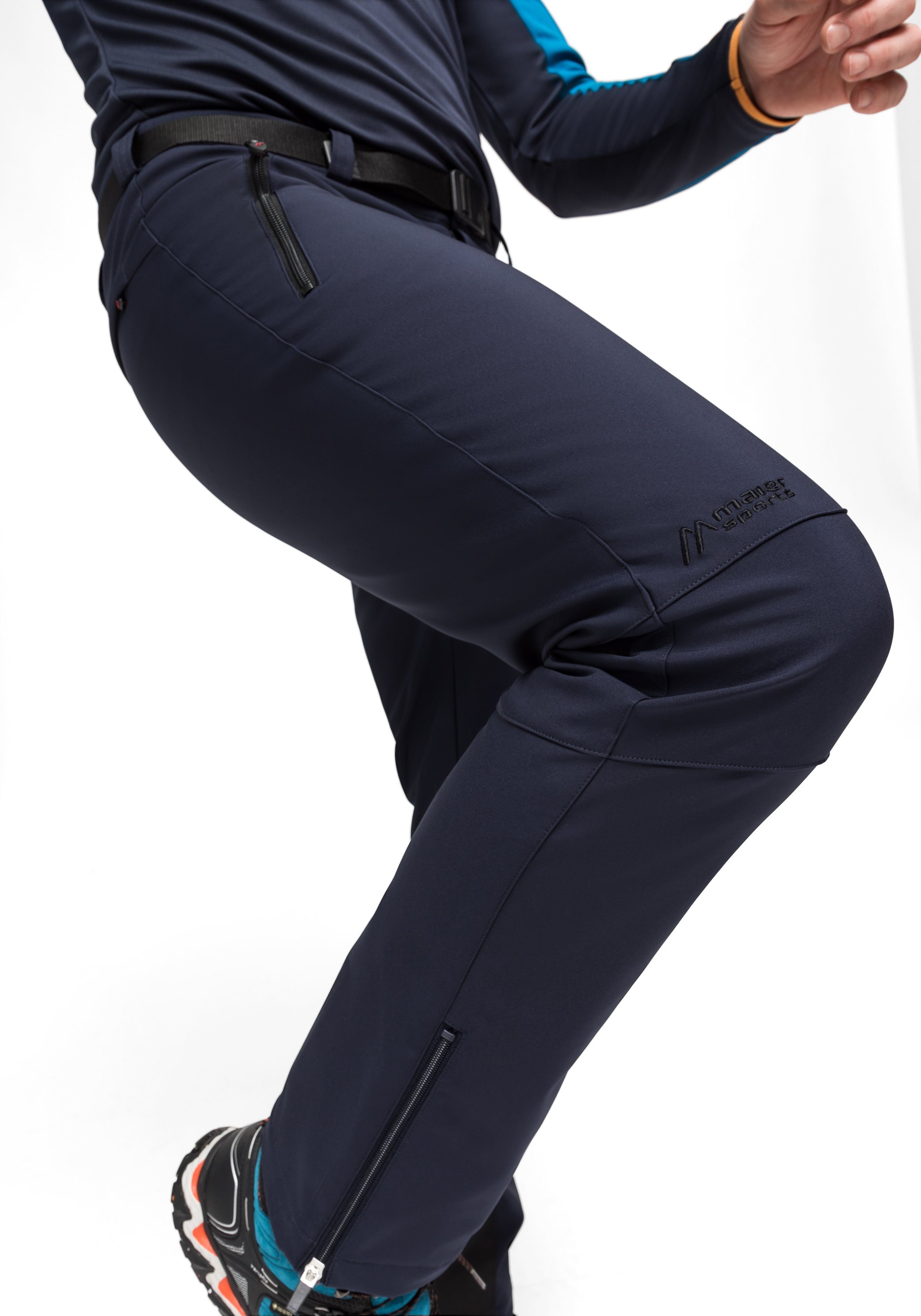 Pants Warme dunkelblau Maier Funktionshose Softshellhose, Sports M Tech elastisch winddicht,