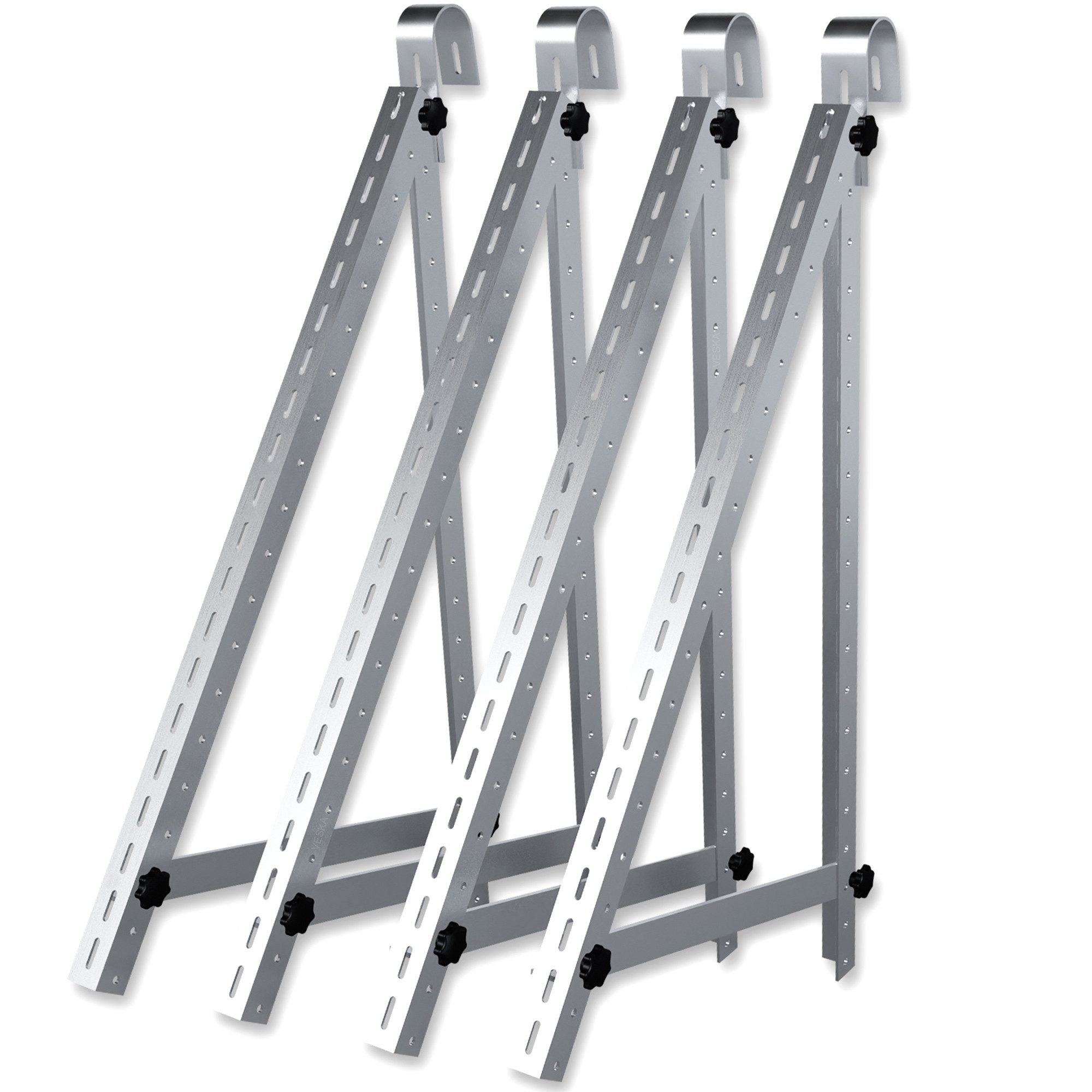 VESKA Solarmodul-Halterung Solarhalterung 114cm für Geländer Balkon, (Set, 2-tlg)