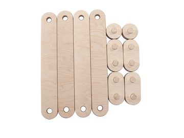 TinaForKids Balanceboard 10-Teiliges doppelseitiges Balacierbretter Set Balanceboard, doppelseitig erweiterbar aus Holz