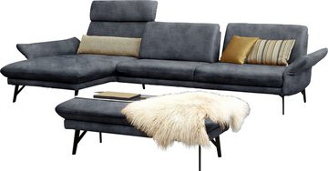 himolla Ecksofa 1928, mit Hocker, Füße anthrazit