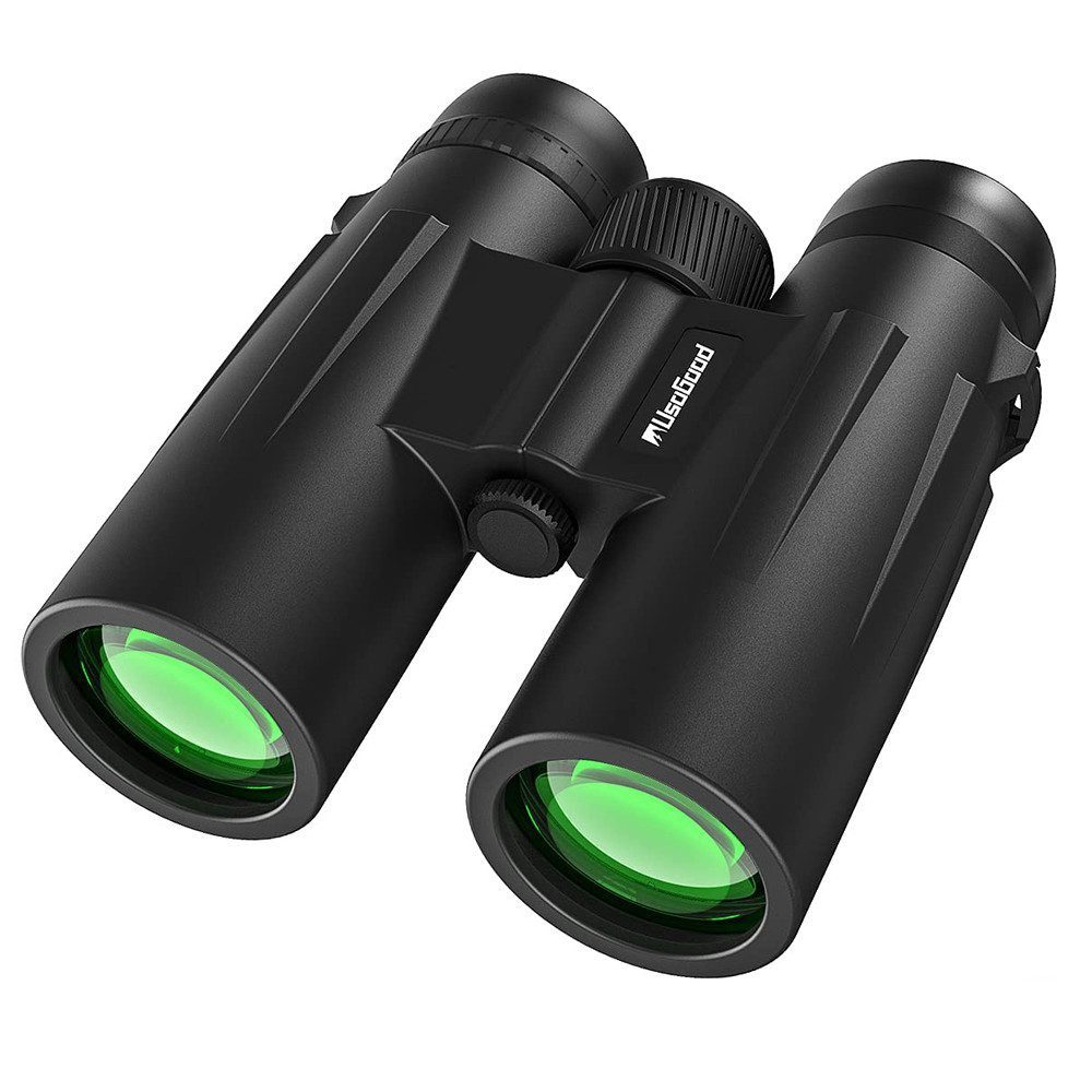 Usogood 12x50 HD Fernglas mit BAK4-Prisma und FMC-Objektiv Kinder Erwachsene Fernglas (Wandern mit Smartphone-Adapter, Wasserdicht, Carry tripod)