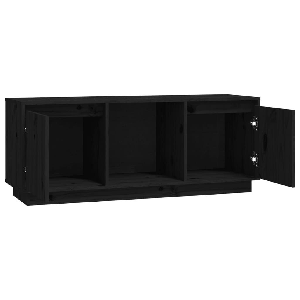 TV-Schrank TV-Schrank vidaXL Massivholz Schwarz (1-St) cm 110,5x35x44 Kiefer