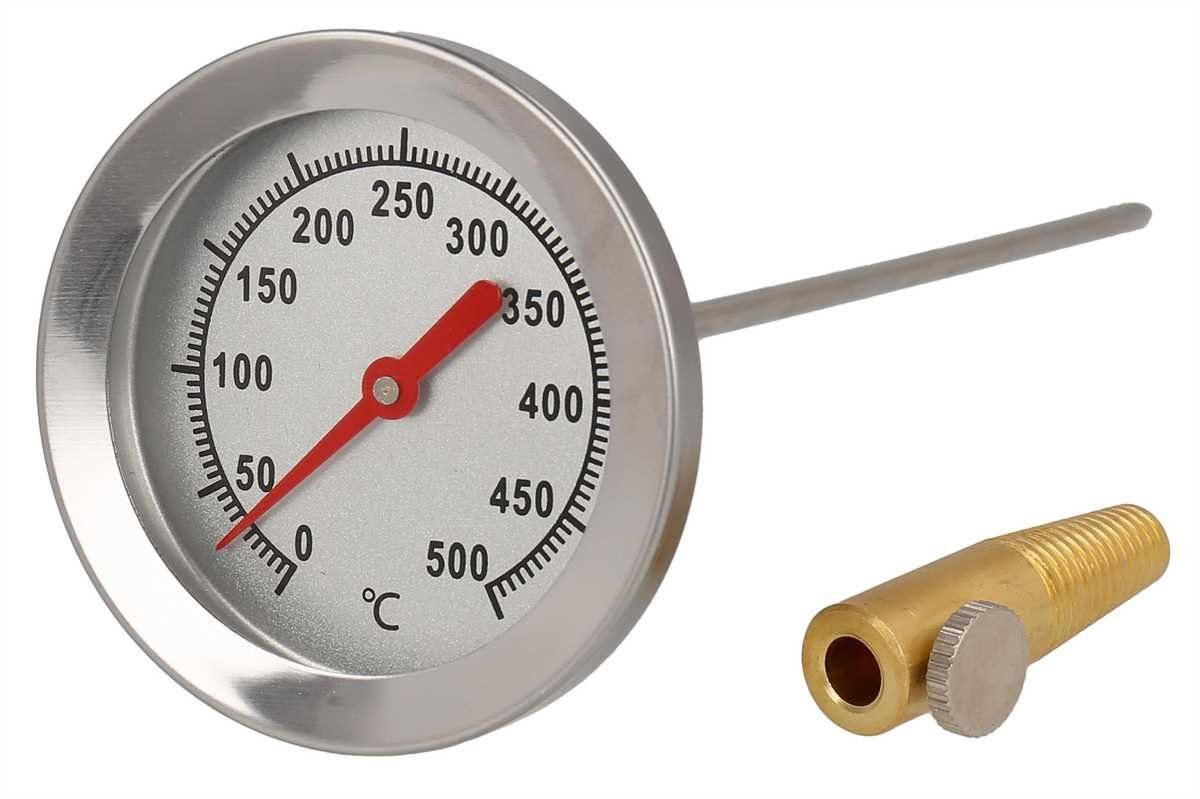 Lantelme Grillthermometer 500 Grad Grillthermometer 30cm und 50cm, 2-tlg., Einbauthermometer für Grill, Backofen oder Pizzaofen