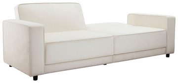 Dorel Home 3-Sitzer Allie Schlafsofa 225 cm, Bett-Funktion (108/190cm), trendiger Cord o. pflegeleichter Velours