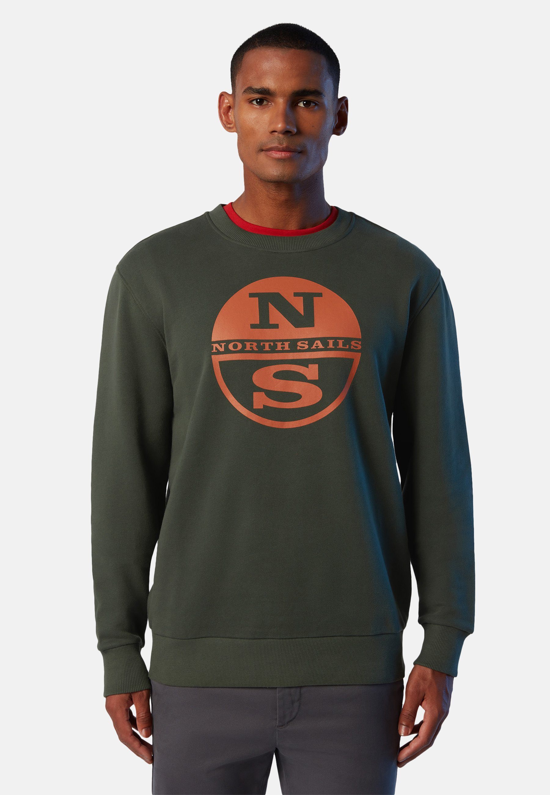 North Sails Fleecepullover Sweatshirt mit Logo-Druck green