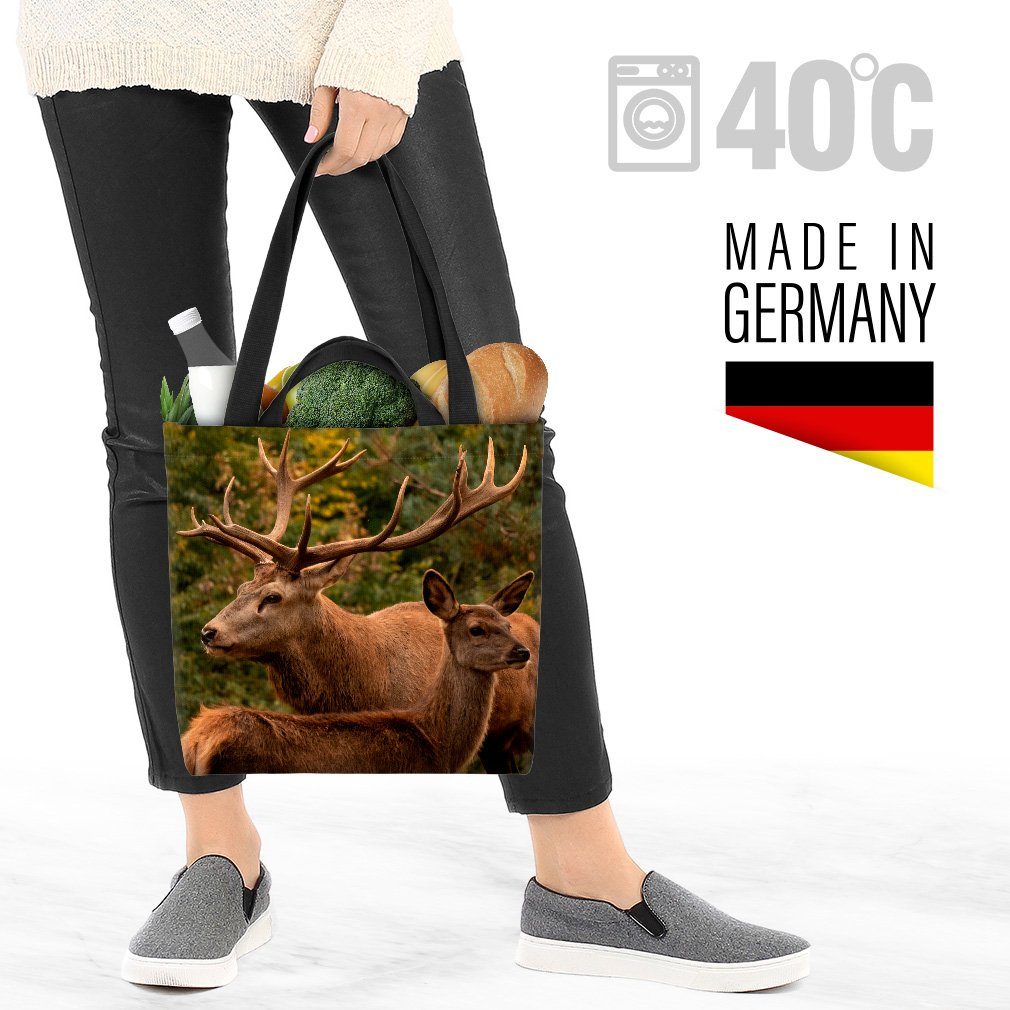 Reh (1-tlg), rotwild natur rot-hirsch VOID wildlife jagen tiere Henkeltasche Wald Geweih Hirsch