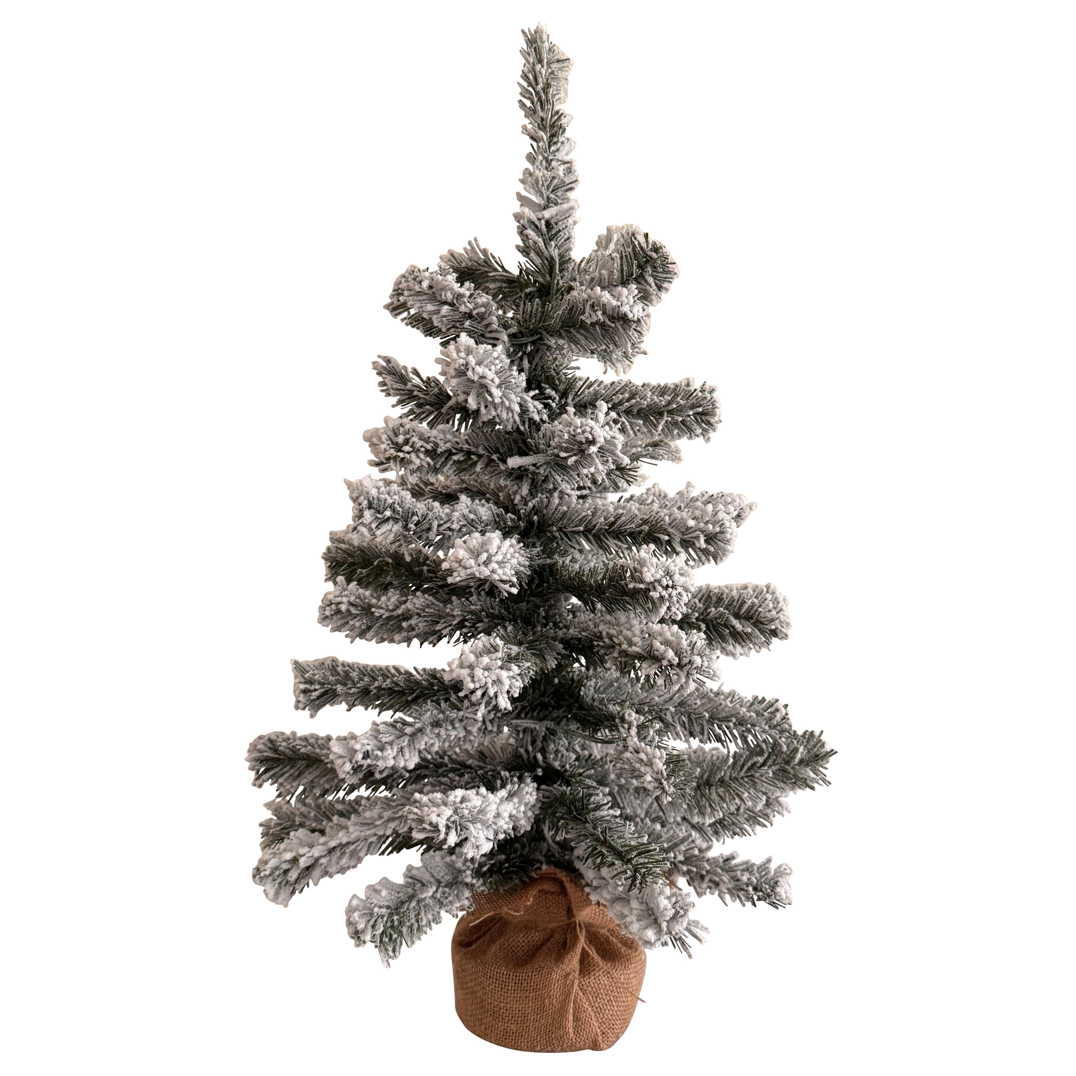 Online-Fuchs Künstlicher Weihnachtsbaum mit Schnee bedeckt und LED-Beleuchtung inkl. Timer - Weihnachtsdeko, 60 cm kleiner Tannenbaum, 20 warmweiße LEDs sorgen für ein gemütliches Ambiente