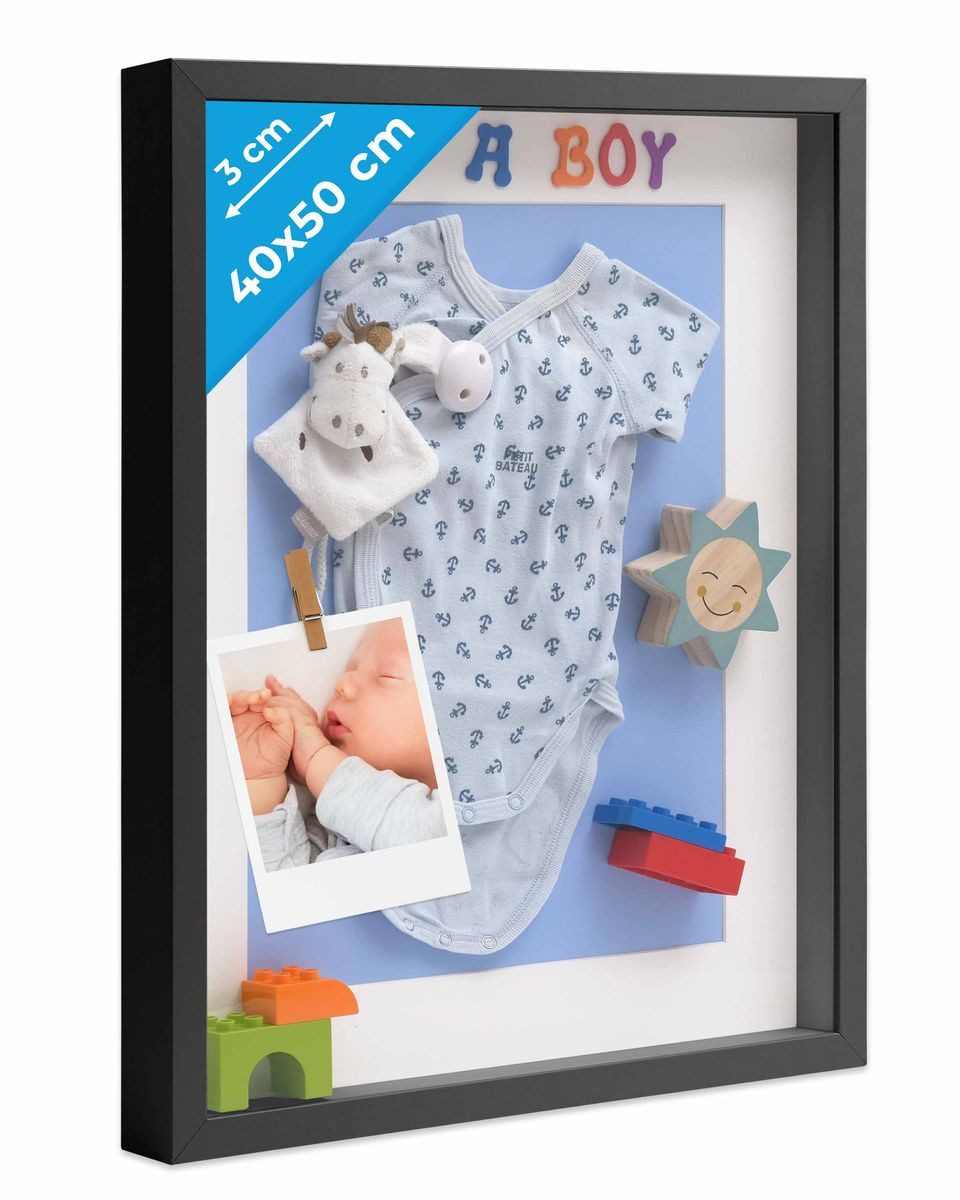 PHOTOLINI Bilderrahmen 3D-Rahmen mit Passepartout / für Objekte bis 3 cm Ti günstig online kaufen