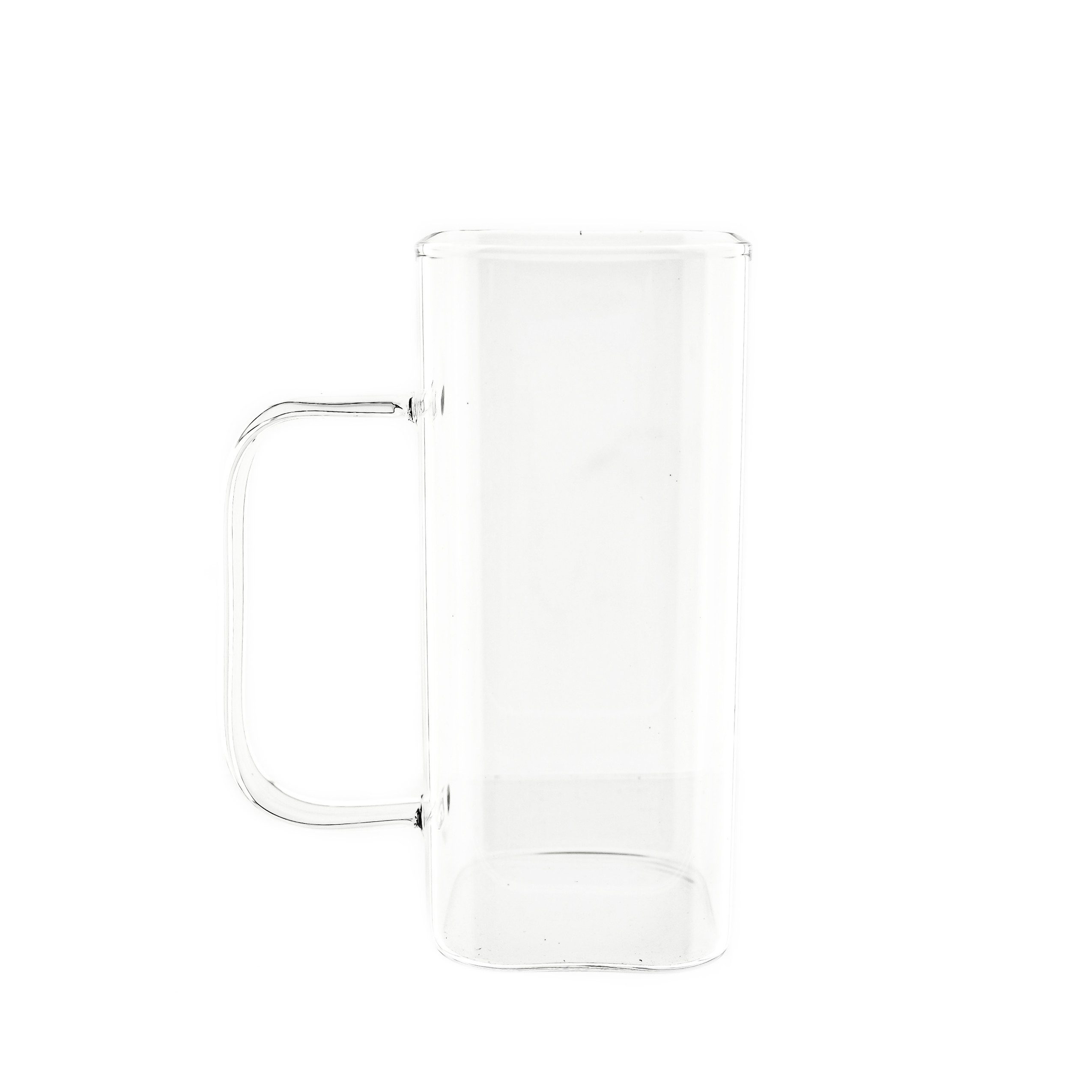 Almina Gläser-Set Square Glas mit Henkel 400 ml aus Borosilikatglas Hitzebeständig, 2-tlg.