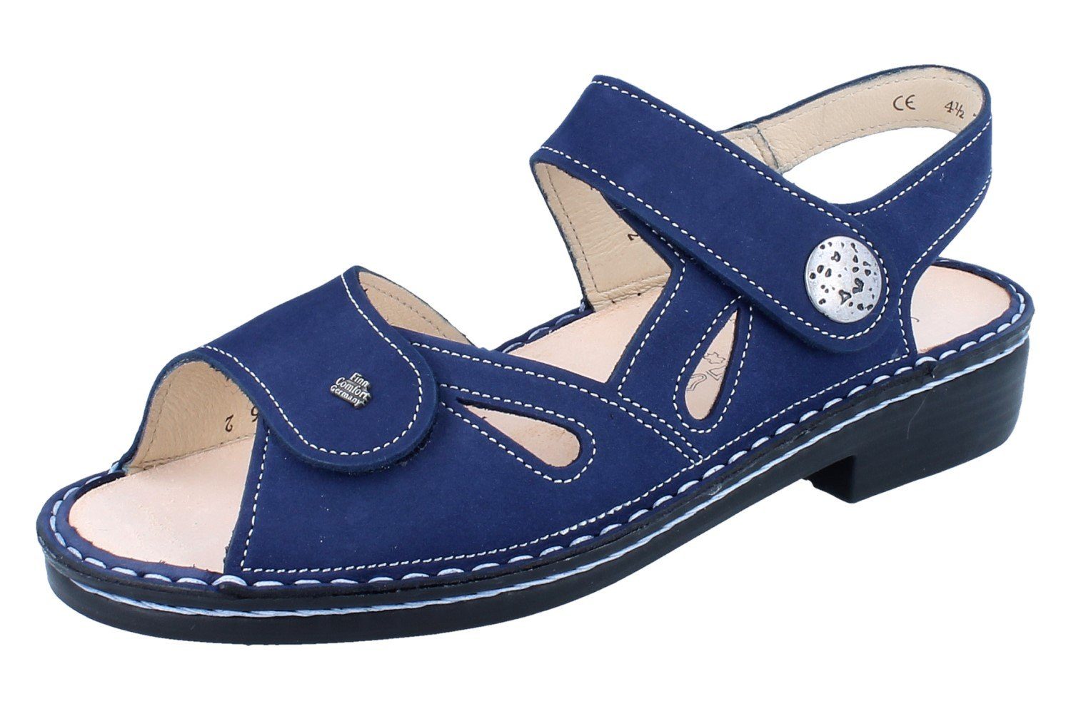 Finn Comfort FINN COMFORT Costa Damen Sandale blau Nubukleder - Größe: UK 5,5 Sandale Wechselfußbett