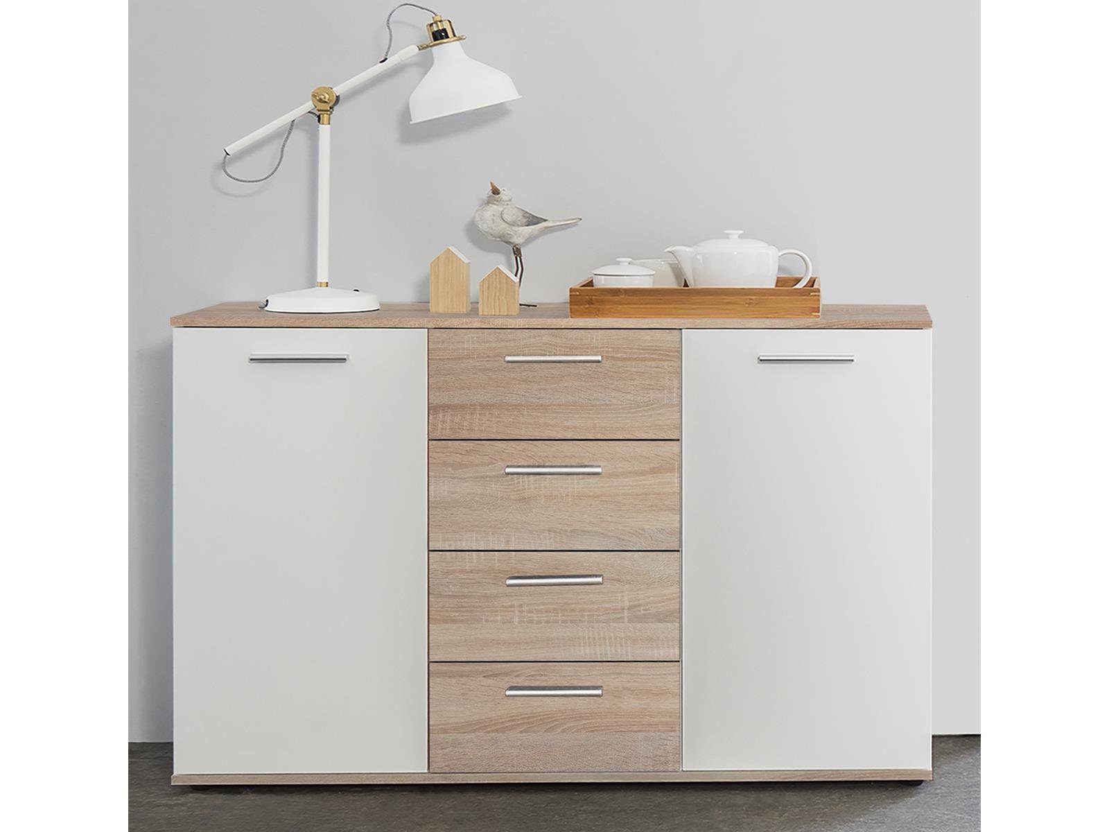 möbelando Sideboard Jacklin, 120 x 85 x 35 cm (B/H/T)