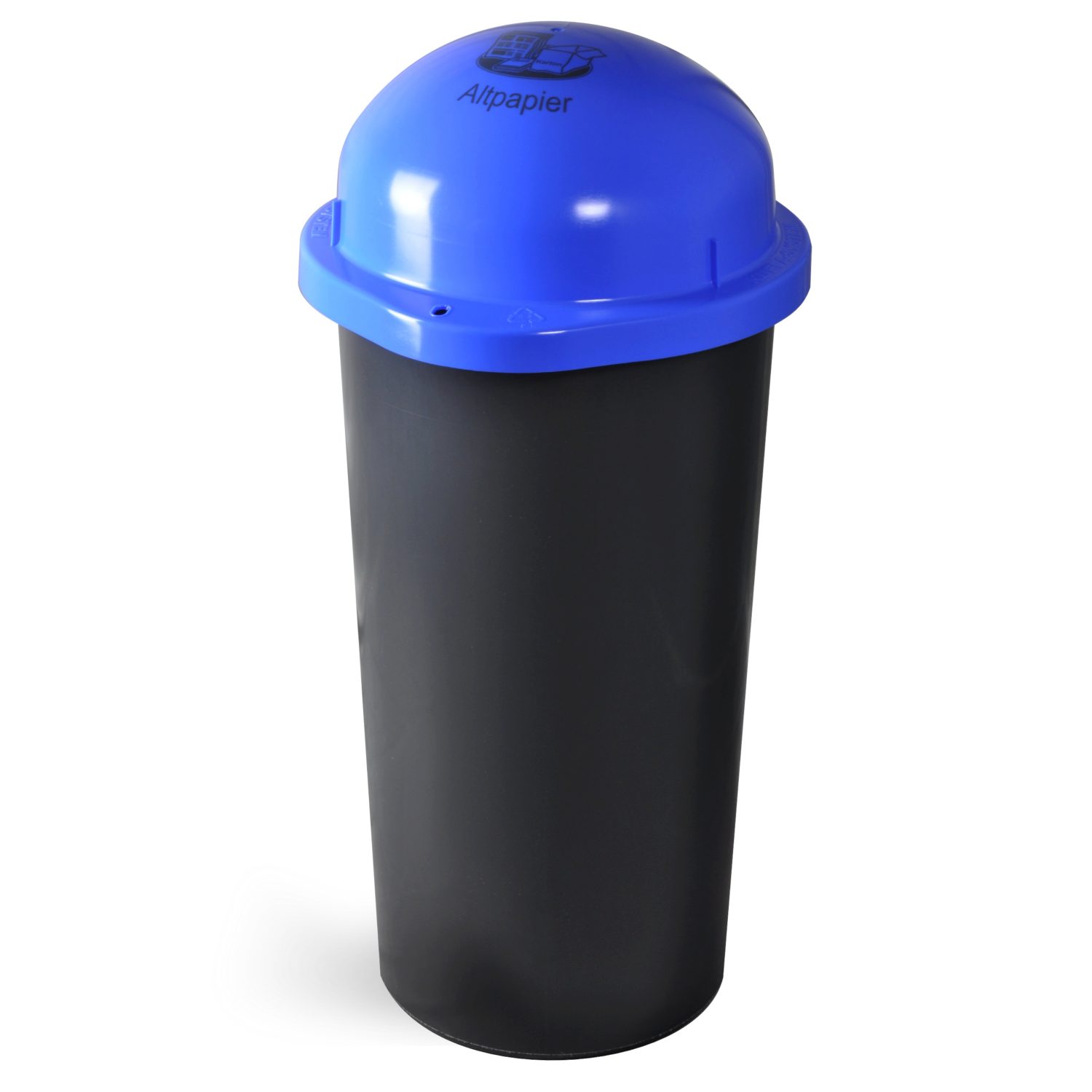 KUEFA Müllsackständer KUEFA HD LA 60L Müllsackständer mit Laserbeschriftung, Motive: Gelber Sack, Restmüll, Altpapier, Bioabfall, Pfandflaschen Blau