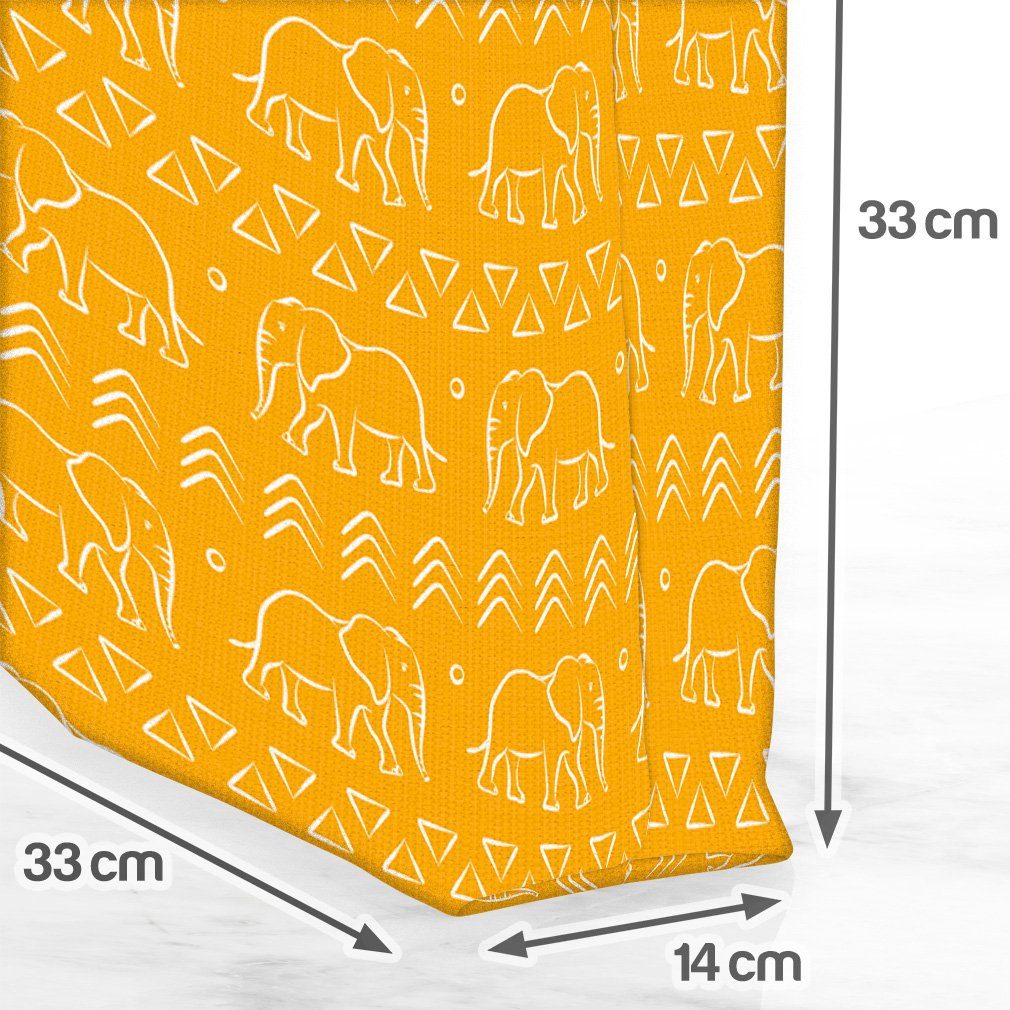 Ge Muster Muster (1-tlg), Elefanten Tribal Tribal Henkeltasche Gelb Afrika Afrika Elefanten VOID