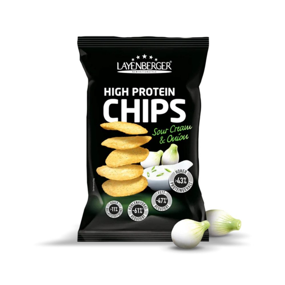 Layenberger Nutrition Group High Protein Sour Cream & Onion Chips, 5 er Tray à 75 g