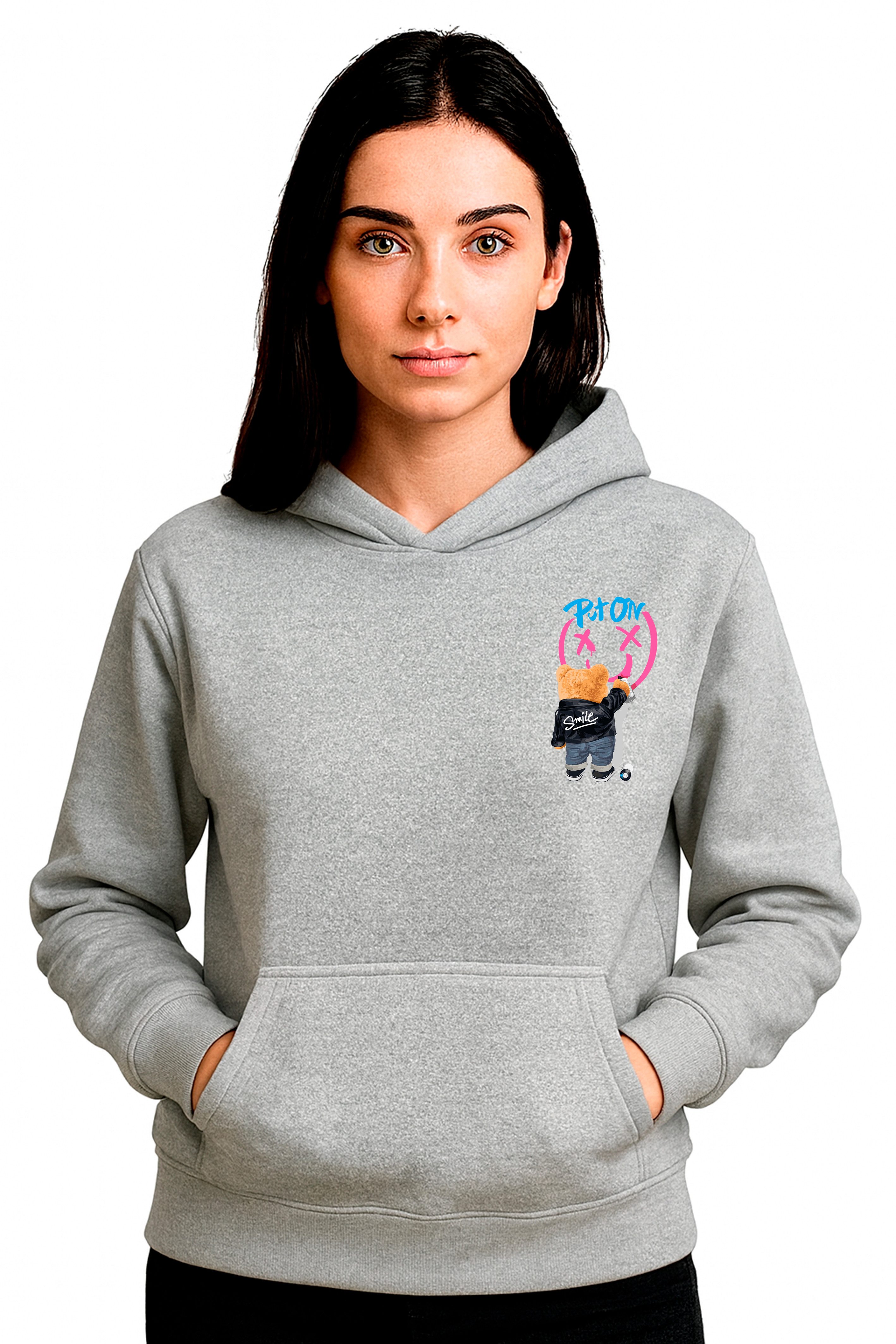 Banco Kapuzensweatshirt Damen Bären Smile Motiv günstig online kaufen