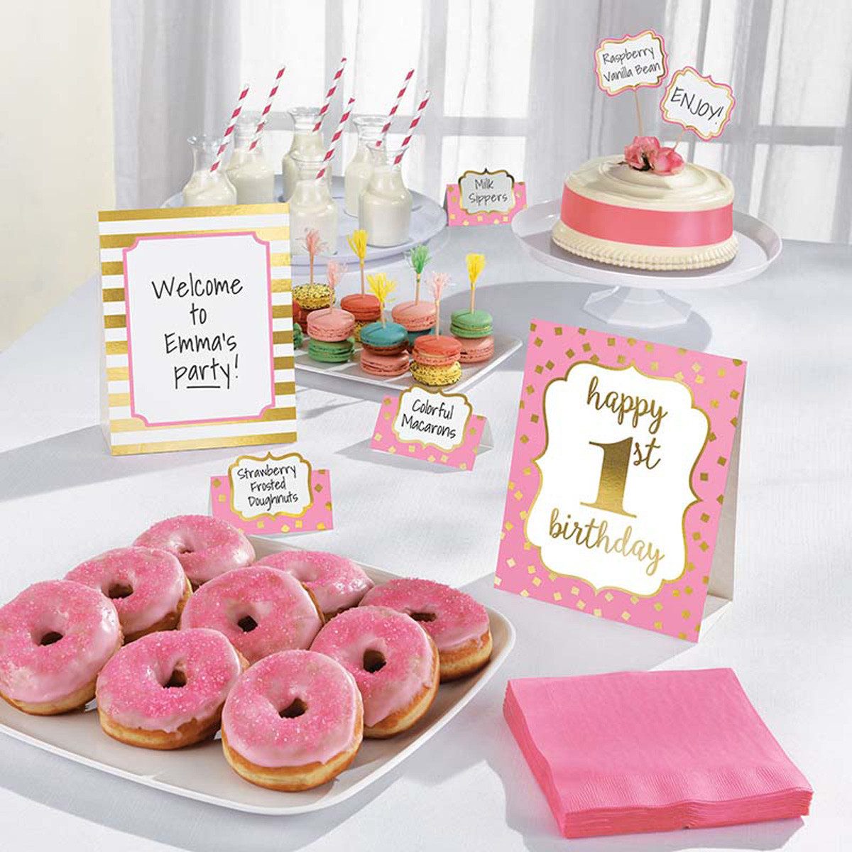 Hängedekoration Dekoset Happy Birthday #1 pink/gold 12-teilig