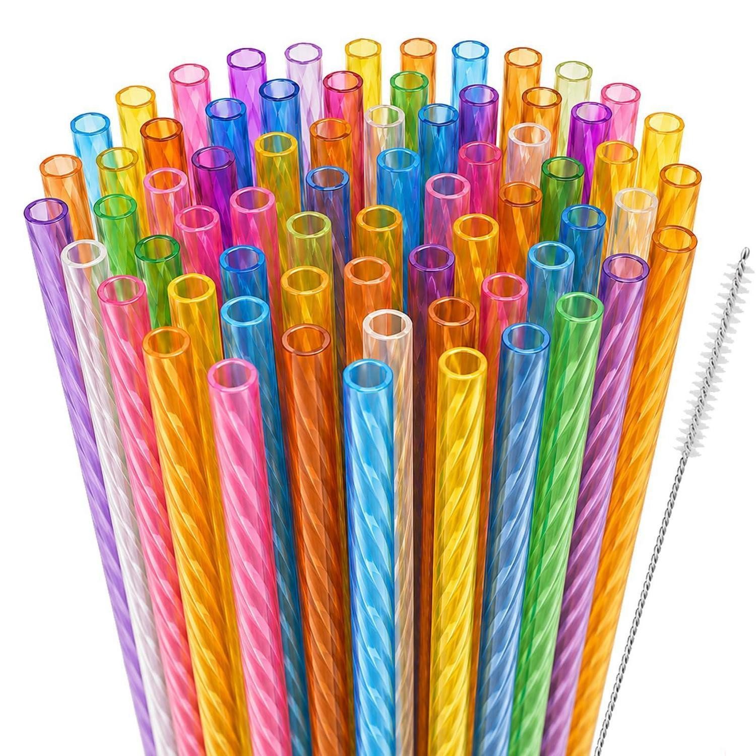 LuxusKollektion Trinkhalme Wiederverwendbare Strohhalme 50er Set Bunt