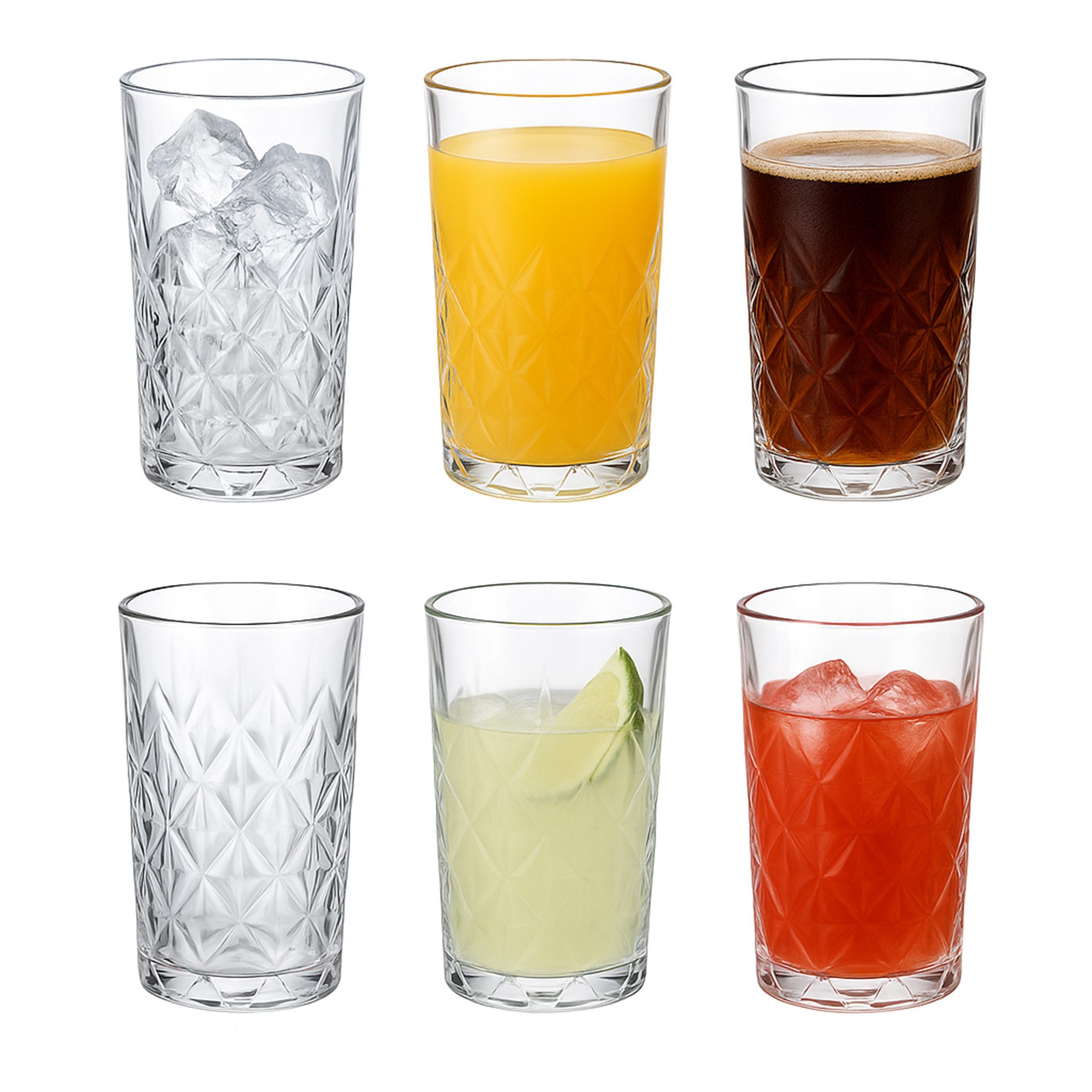 Gläser-Set Trinkgläser Set Wassergläser 6er Set für Cocktails Wasser, Softdrinks