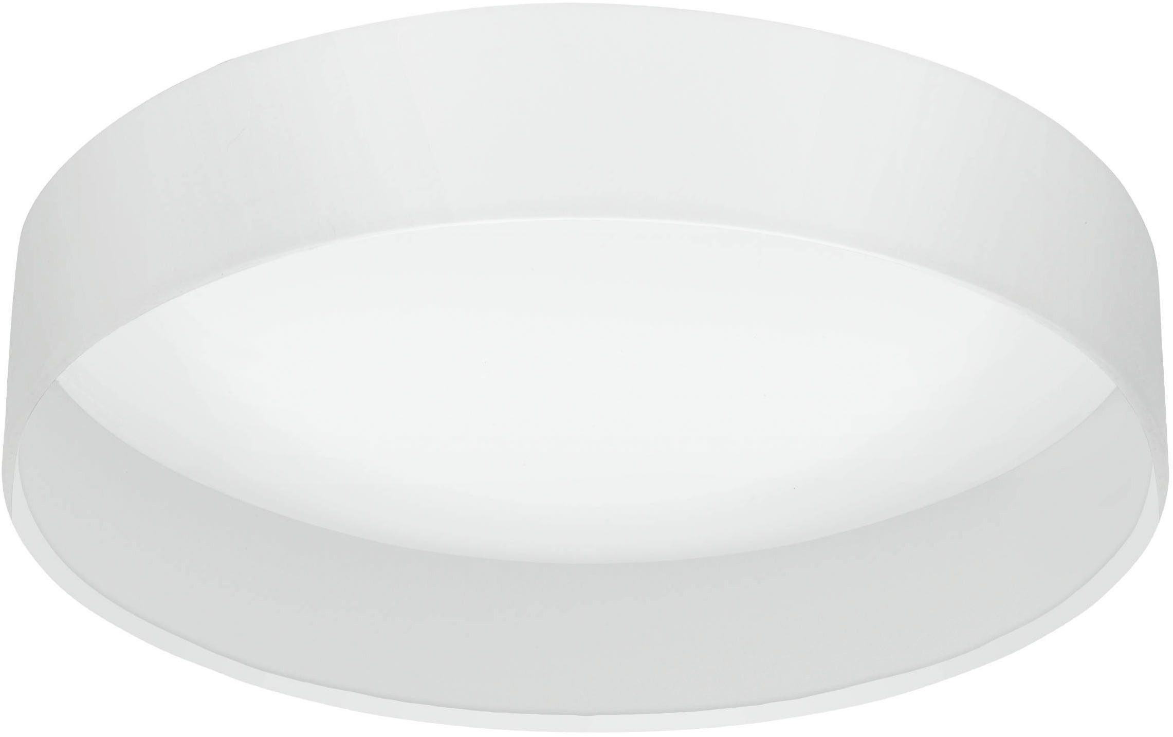 EGLO Deckenleuchte Pasteri Deckenlampe, Stahl, Stoff und Kunststoff, Esszimmerlampe, LED fest integriert, Warmweiß, Textil Deckenleuchte, Wohnzimmerlampe, Lampe, Weiß, Ø: 32 cm