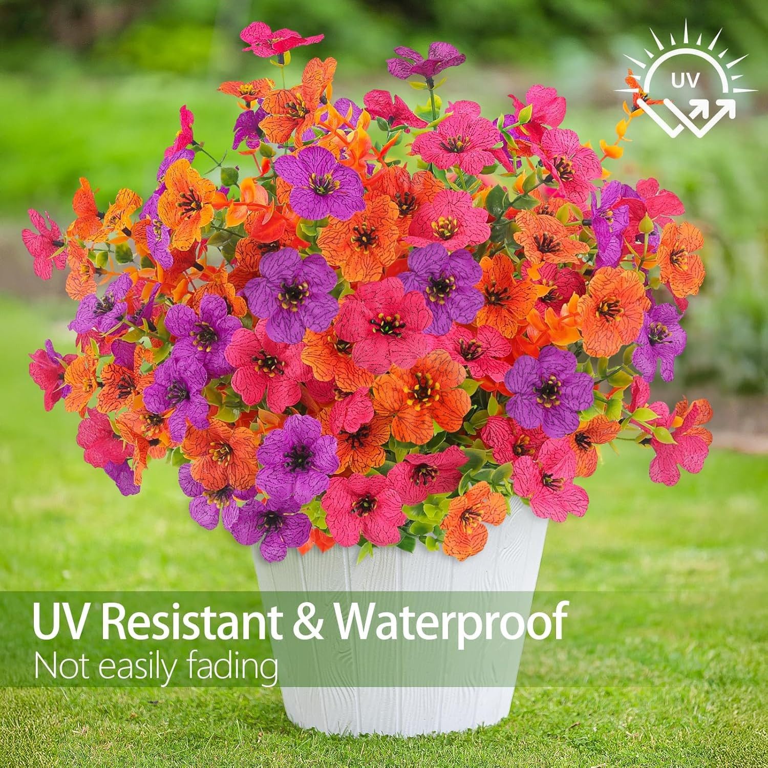 Kunstblumenstrauß Frühling Künstlicher Blumenstrauß Outdoor Balkonpflanzen, günstig online kaufen
