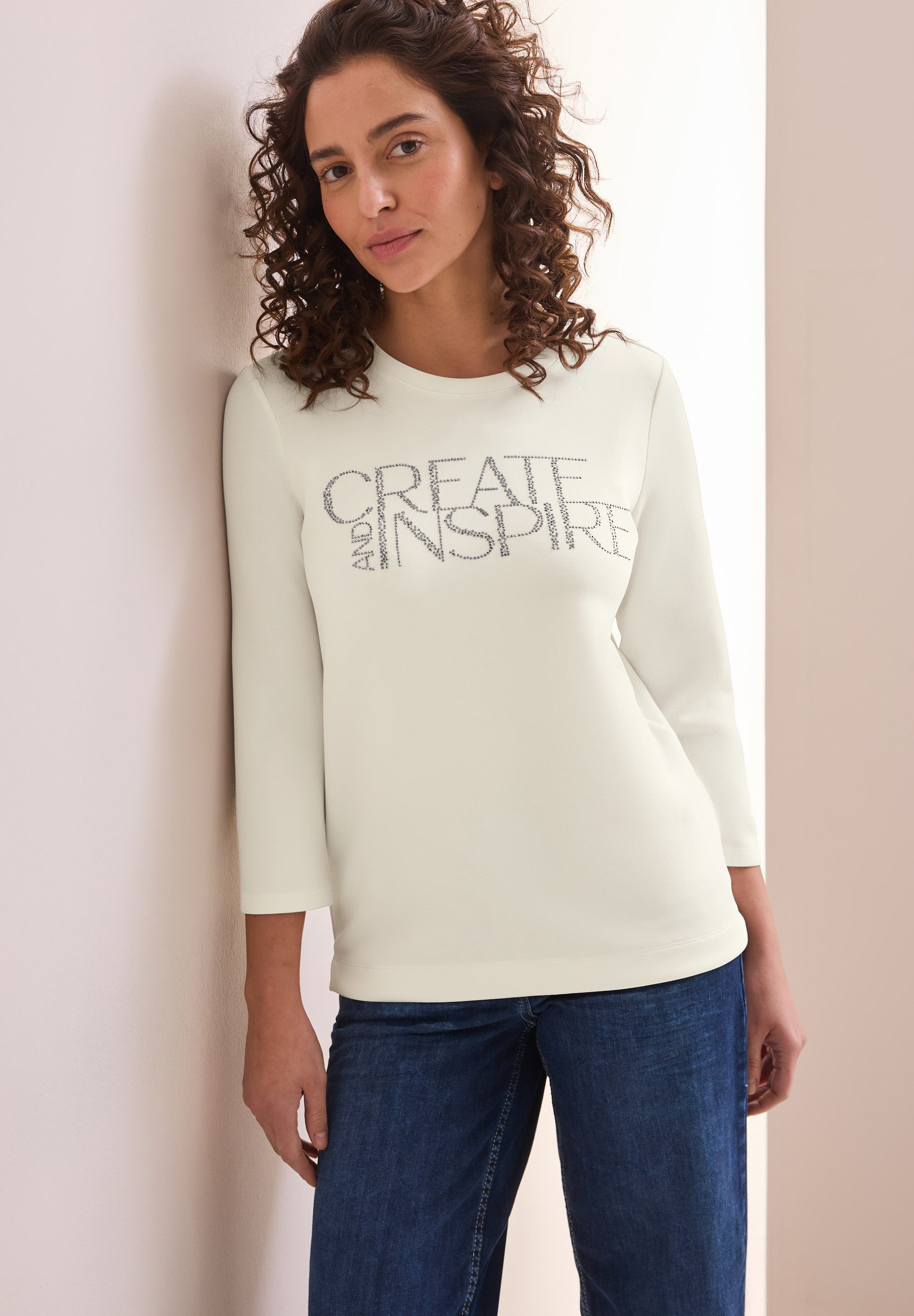 CECIL Print-Shirt aus softem Materialmix