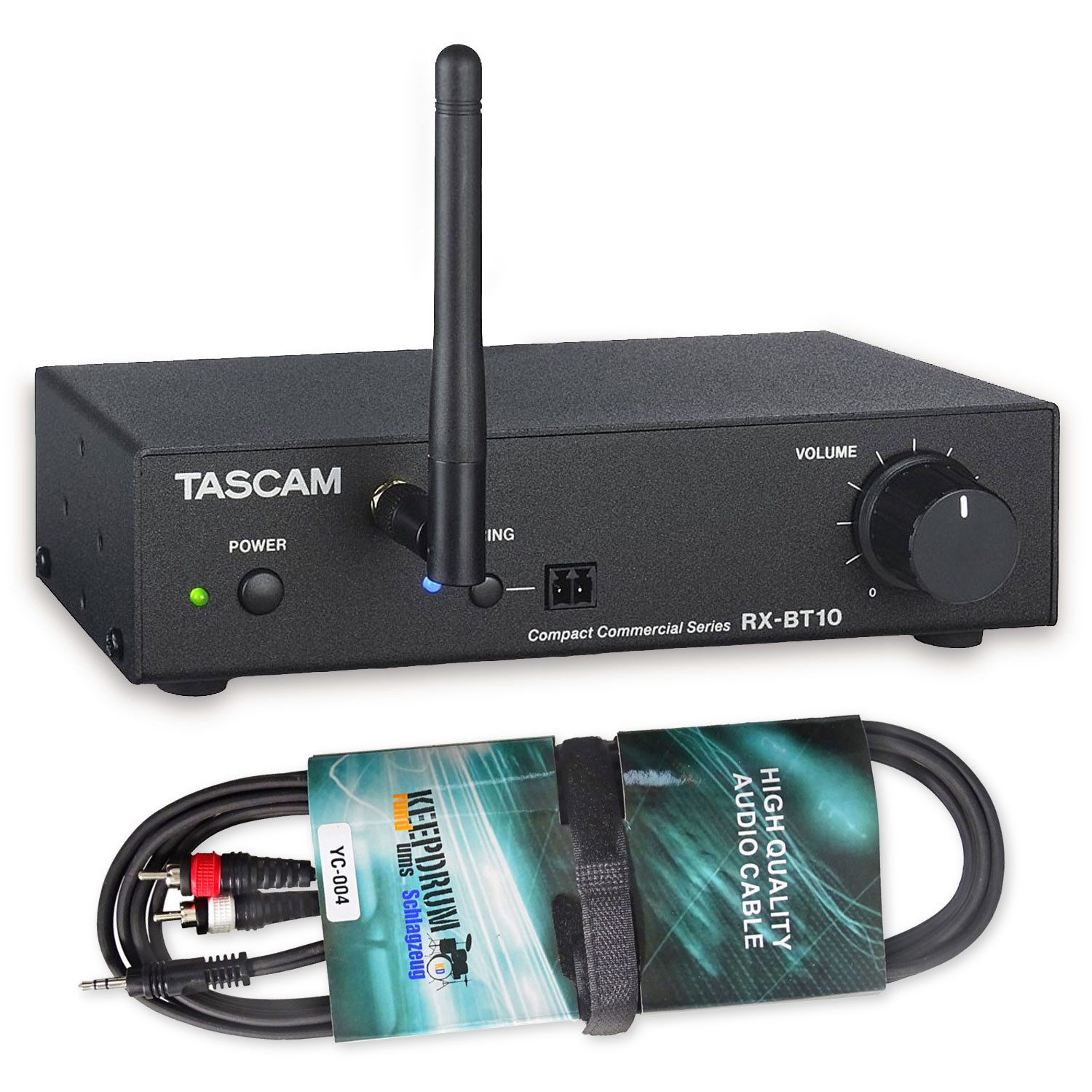 Tascam Tascam Bluetooth-Audioempfänger RX-BT10 mit Audiokabel Digitales Aufnahmegerät (Bluetooth-Audioempfänger-Receiver mit Audiokabel)