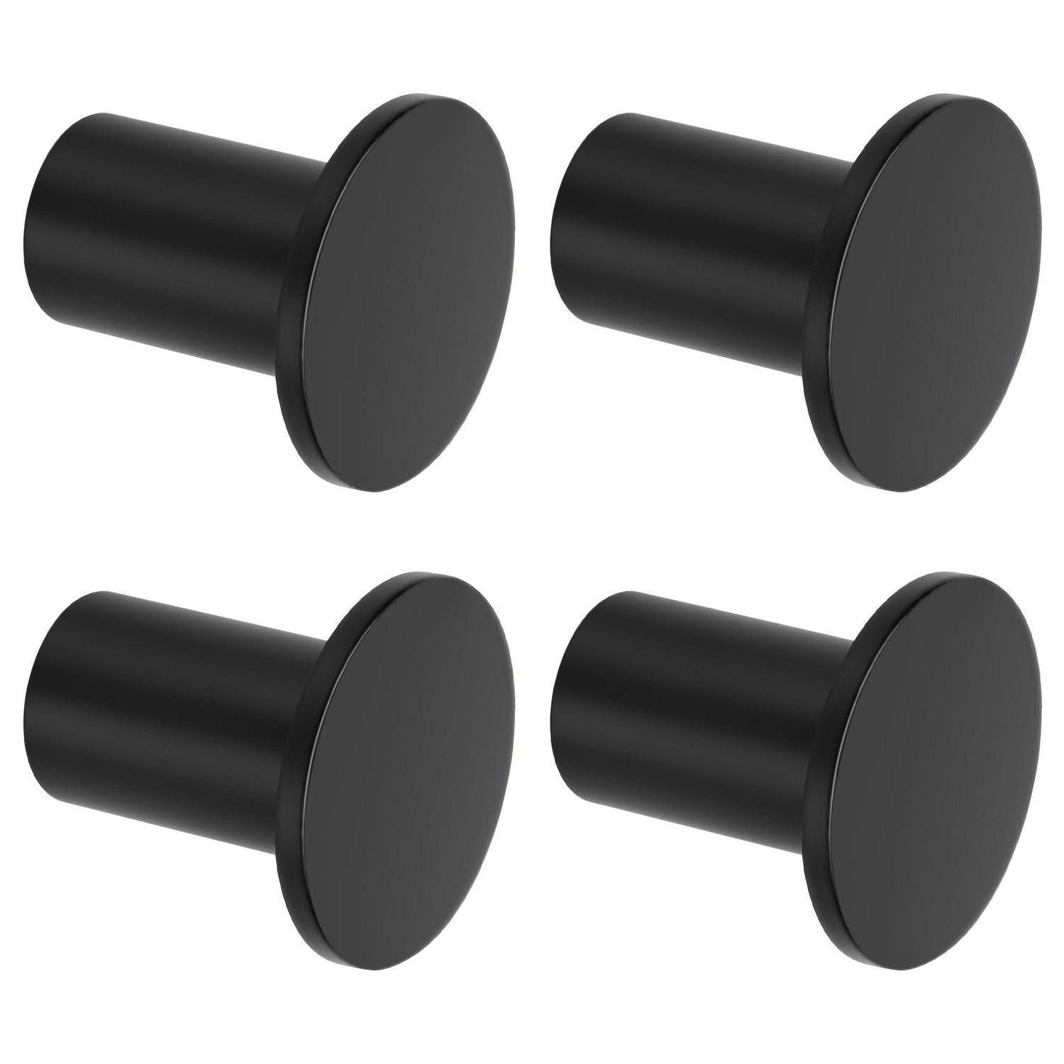 LuxusKollektion Wandhaken Garderobenhaken Schwarz 4 Stück Edelstahl, (4-St)