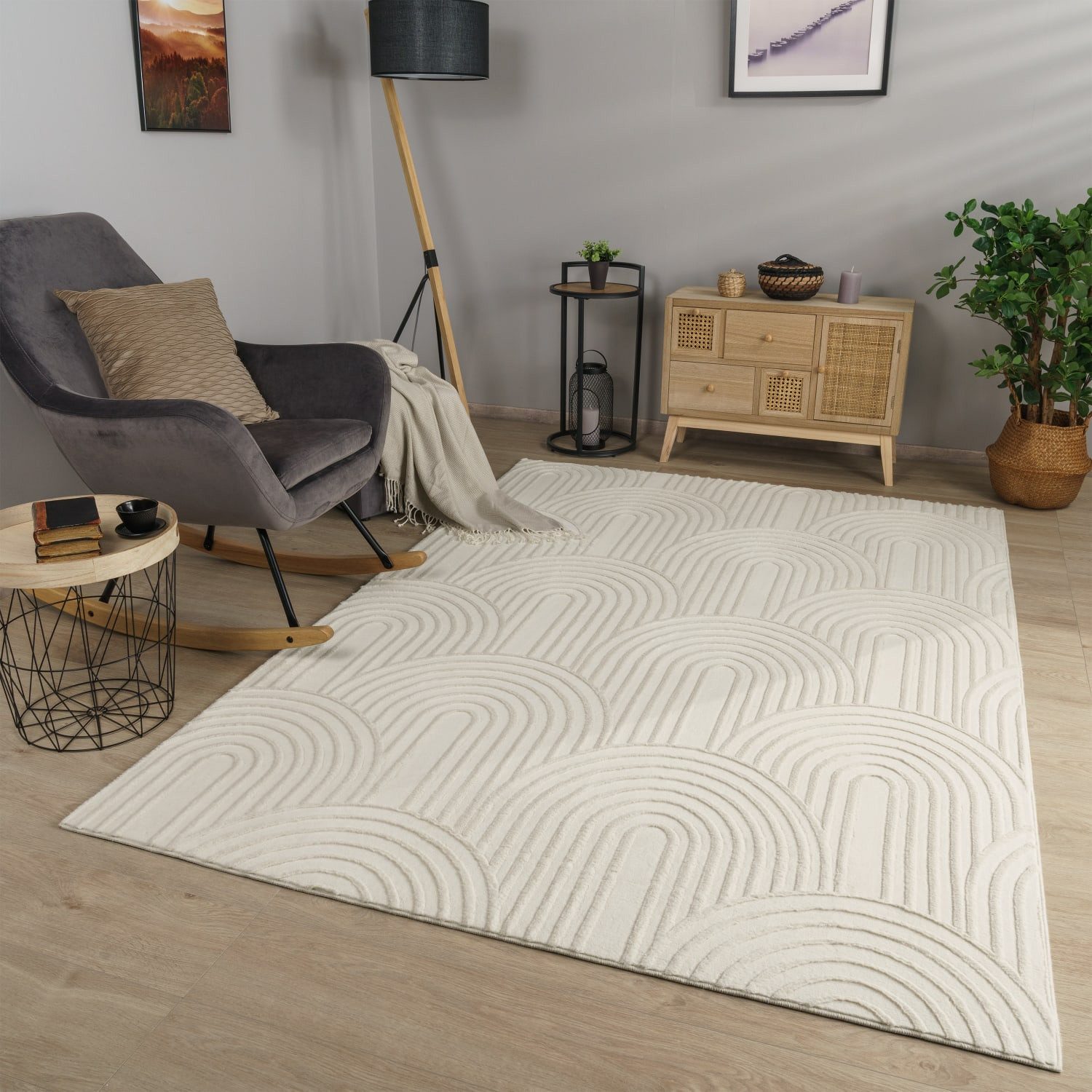 TT Home Teppich 10-515-4_80X150_Creme_Rechteckig, Rechteckig, Höhe: 14 mm, günstig online kaufen