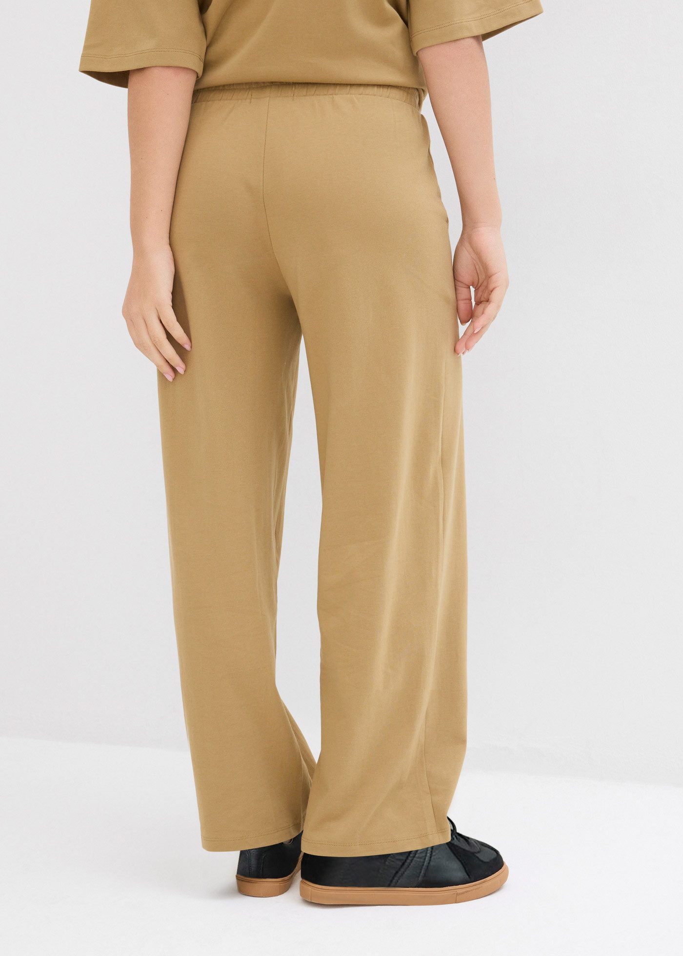 bonprix Jerseyhose aus Baumwolle, lockere Passform, weites Bein, Casual Stil