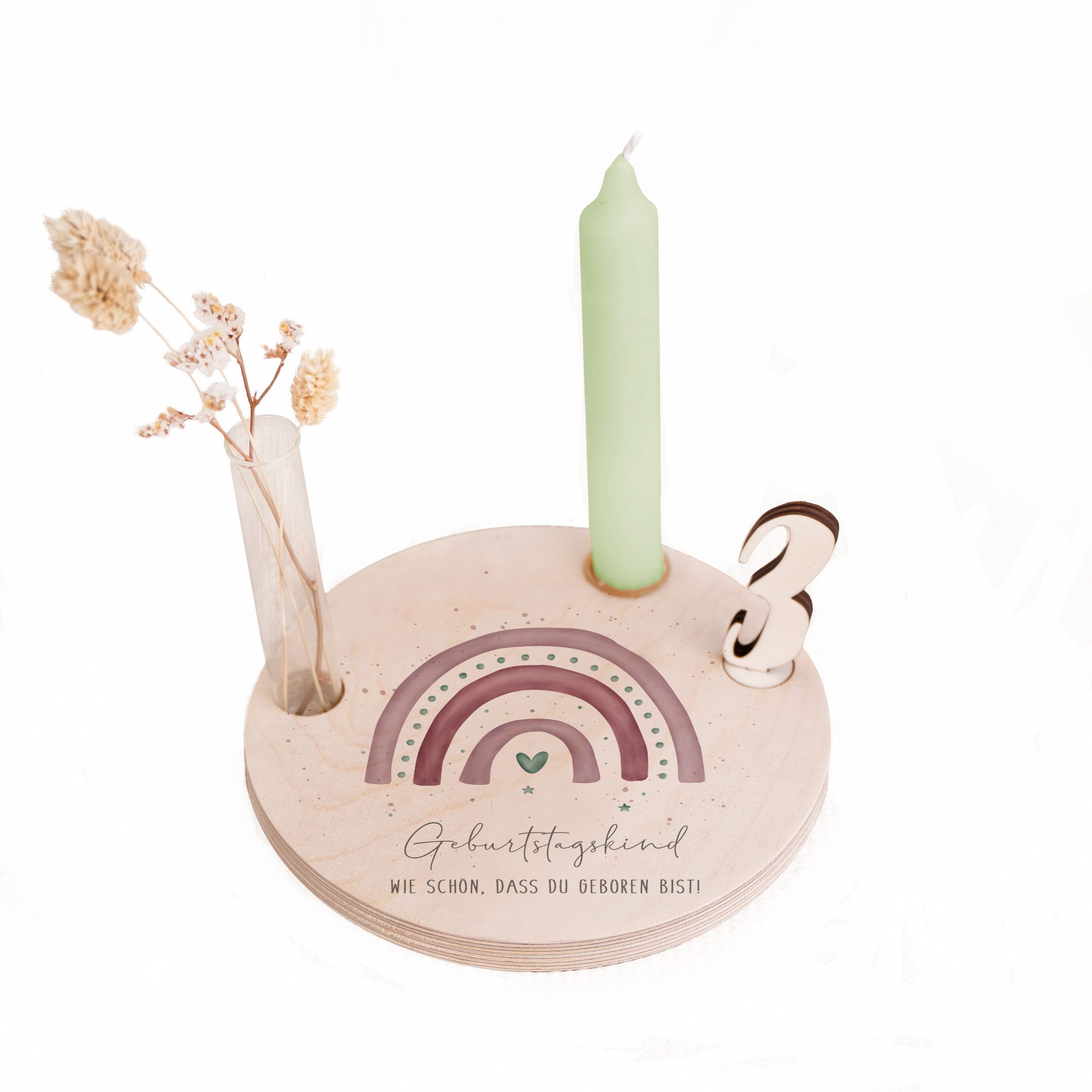 hellomini Geburtstagskerze Geburtstagsteller mit Kerzenhalter, Vase & Jahre günstig online kaufen