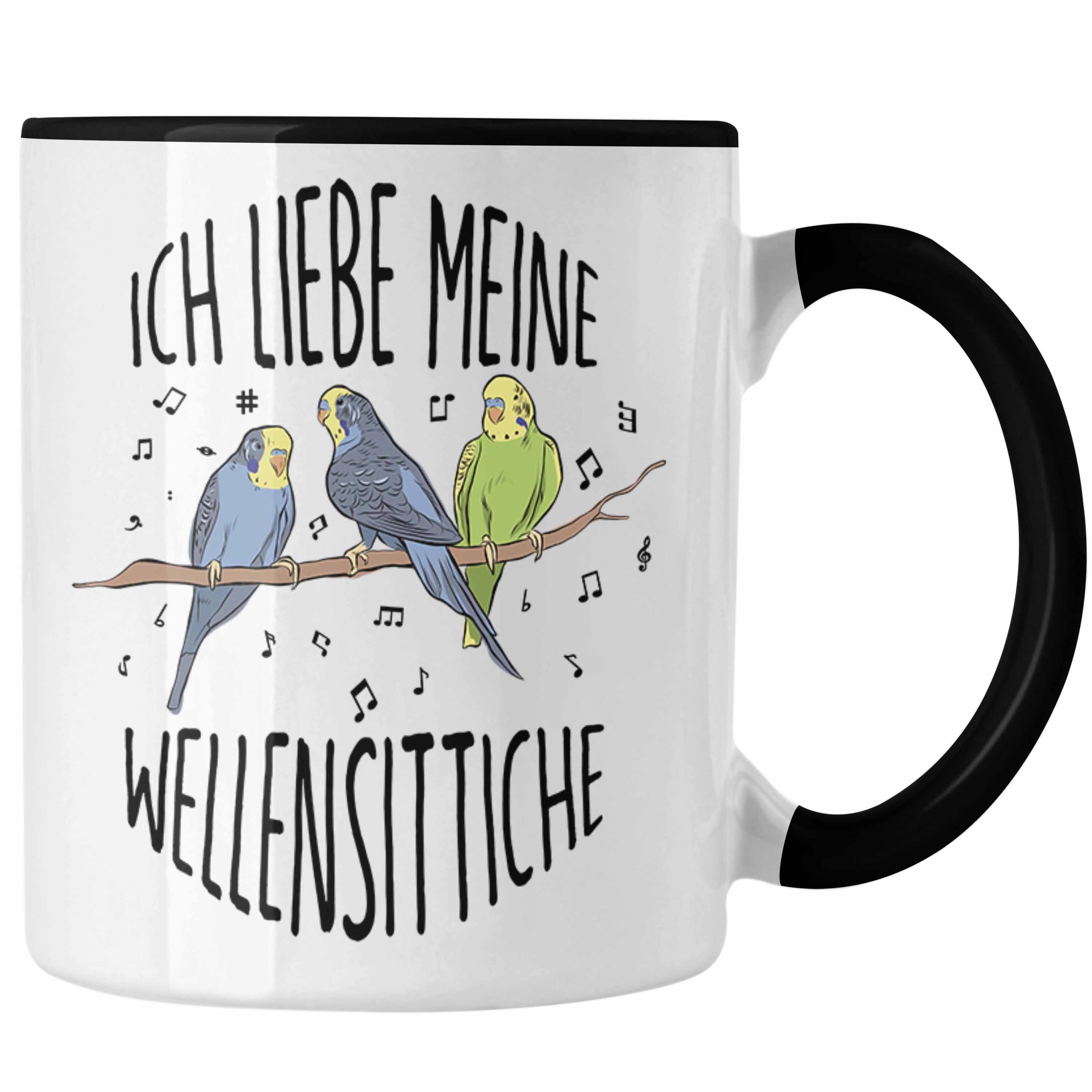 Trendation Tasse Lustige Wellensittich-Tasse Geschenk für Wellensittich-Besitzer Ich Li Schwarz