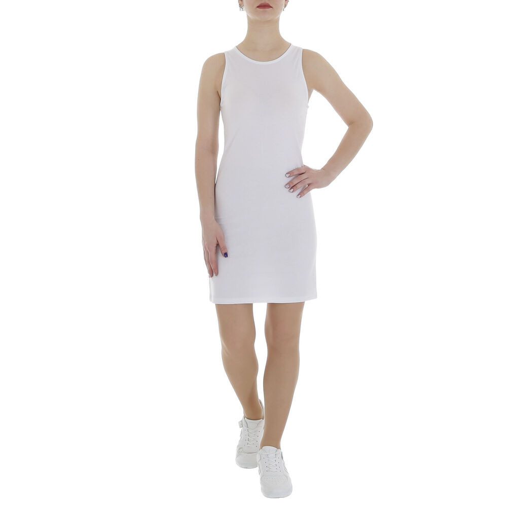 Ital-Design Minikleid Damen Freizeit (85987311) Stretch Minikleid in Weiß