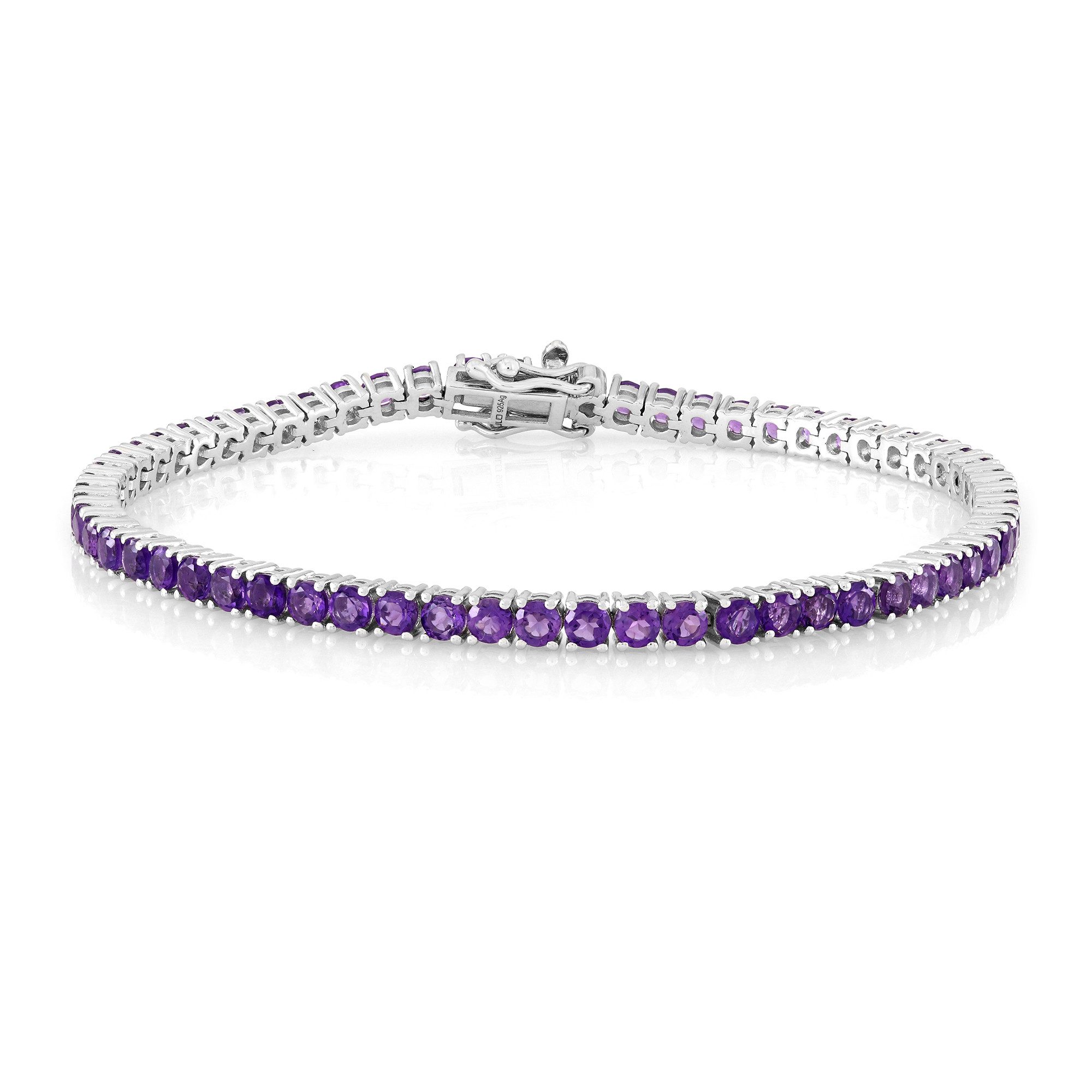 Cavill Silberarmband Armband aus sambischem Amethyst und Rhodium-Silber (1-tlg)