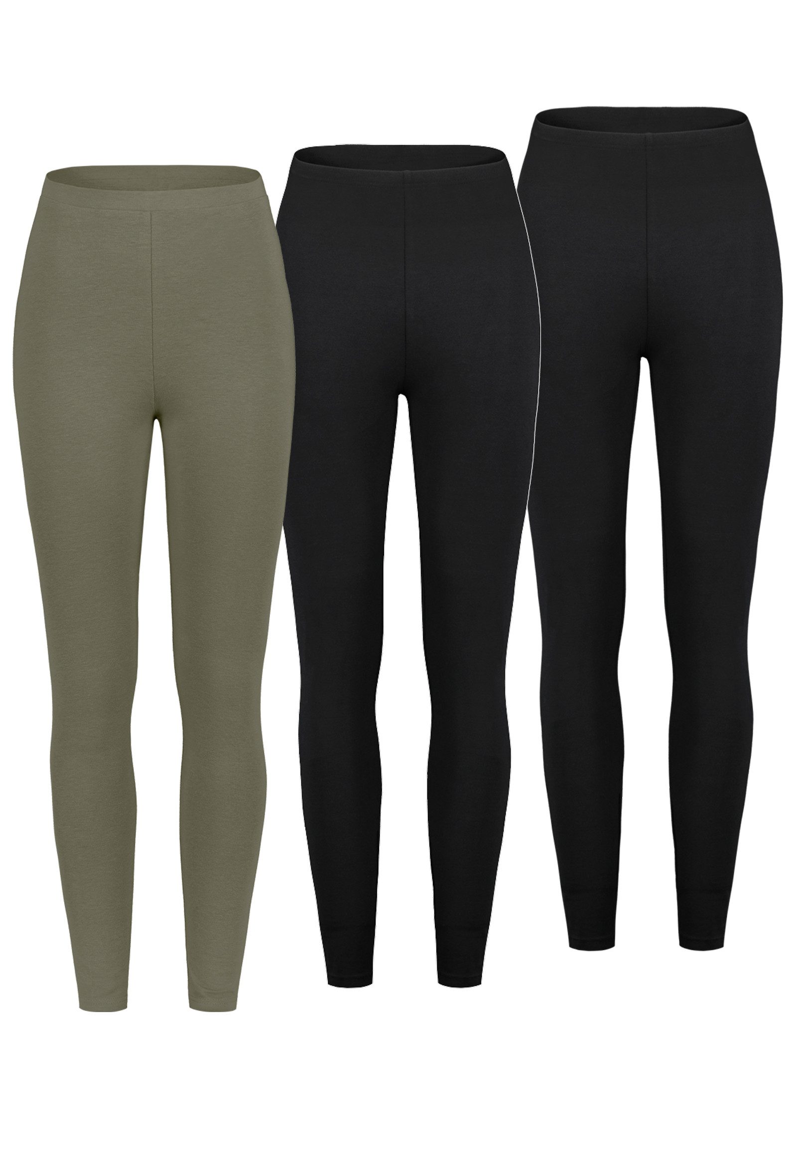 SUBLEVEL Leggings 3er-Pack hoher Bund elastisch günstig online kaufen