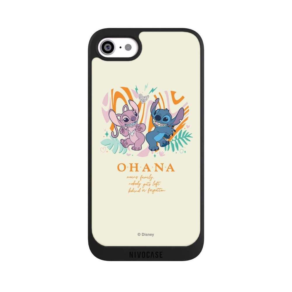 NIVOCASE Handyhülle Lilo & Stitch Offizielles Lizenzprodukt Disney Stitch and Angel, Apple iPhone SE (2020) Handyhülle Hülle NIVOpure Case Schwarz