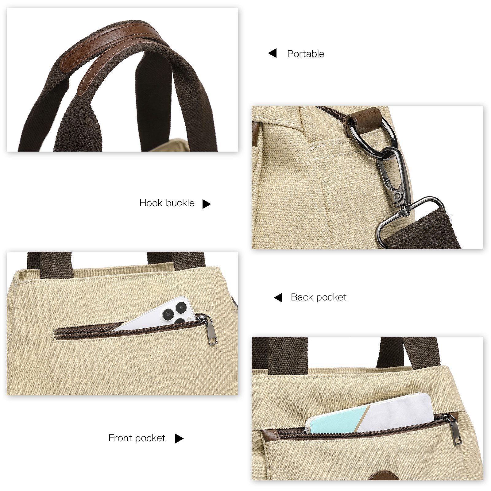 KONO Shopper Canvas Handtasche Frauen Schultertasche